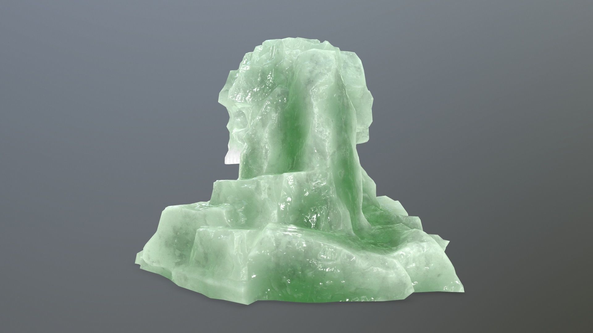 ice skull cave Low-poly 3D model_7