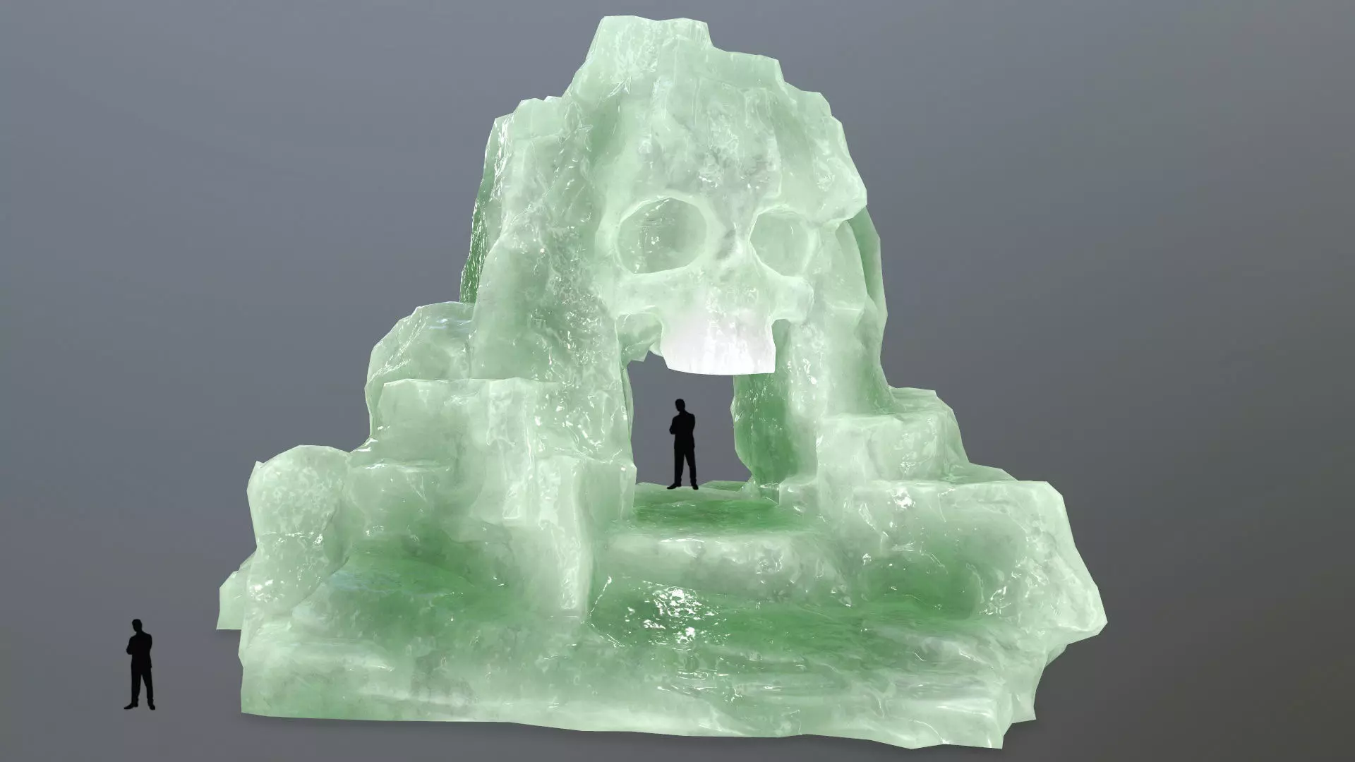 ice skull cave Low-poly 3D model_0