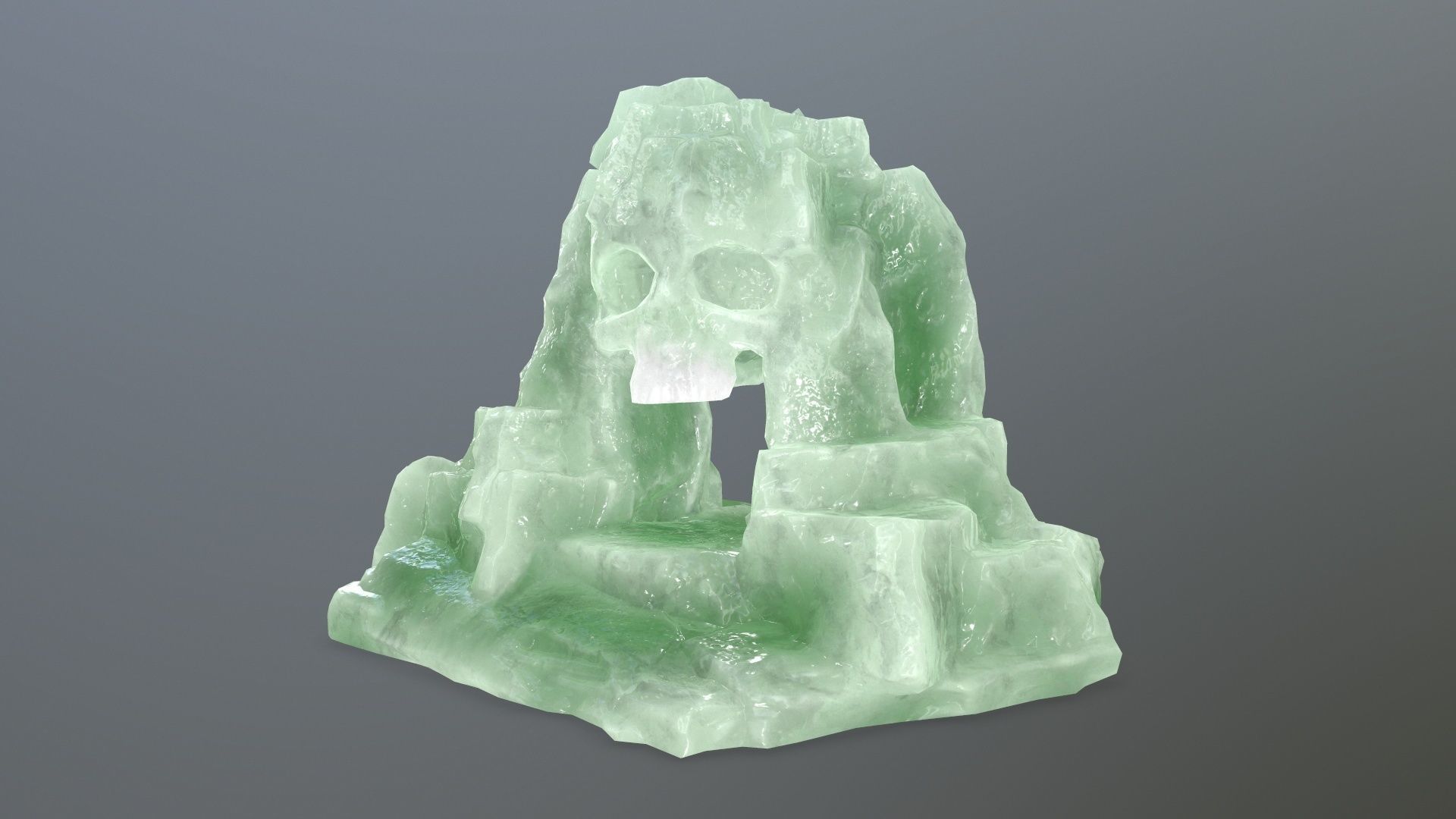 ice skull cave Low-poly 3D model_9