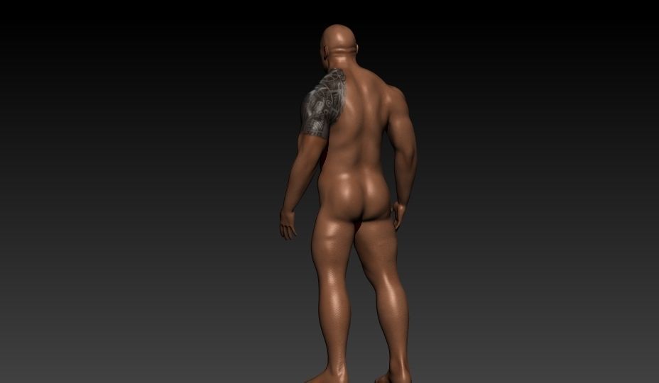 Dwayne Johnson  Game Character Low-poly 3D model_2