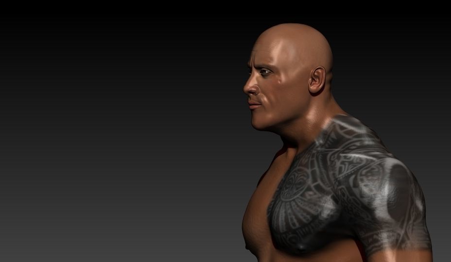 Dwayne Johnson  Game Character Low-poly 3D model_5