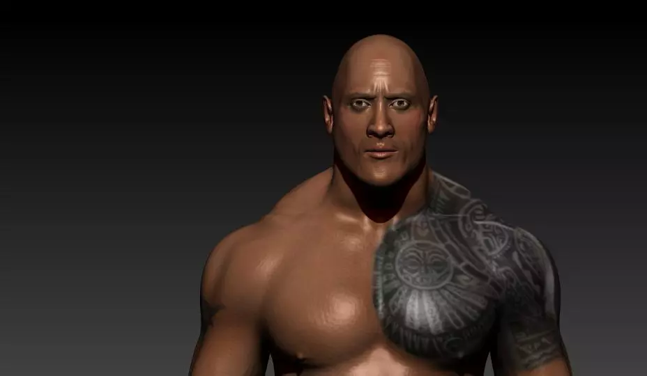 Dwayne Johnson  Game Character Low-poly 3D model_0