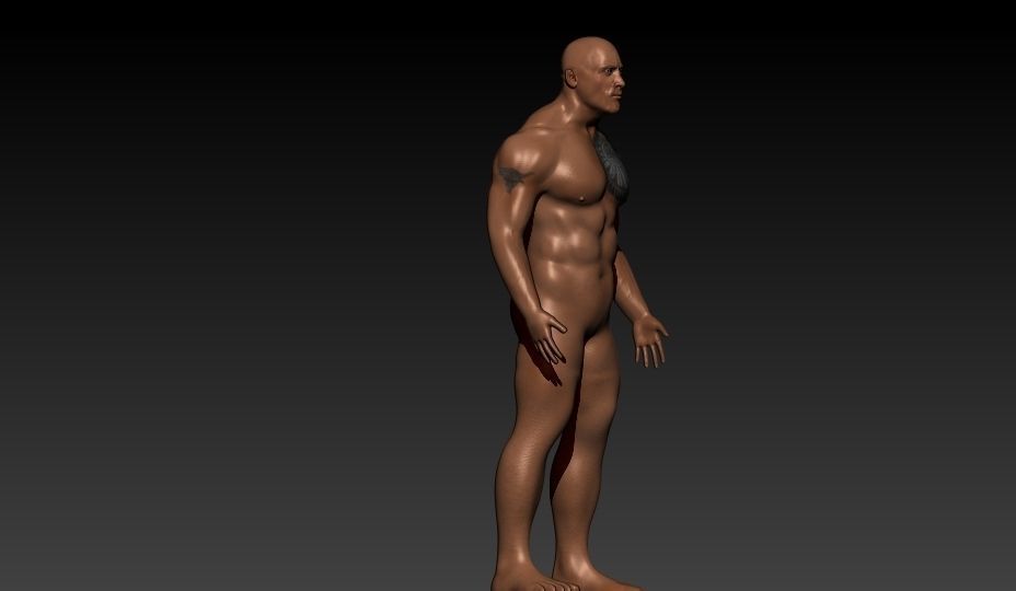 Dwayne Johnson  Game Character Low-poly 3D model_3