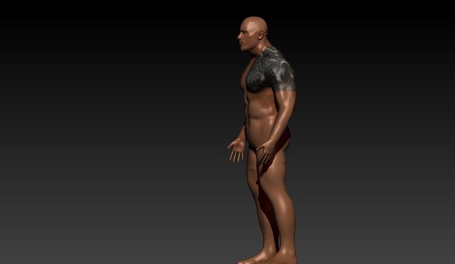 Dwayne Johnson  Game Character Low-poly 3D model_1