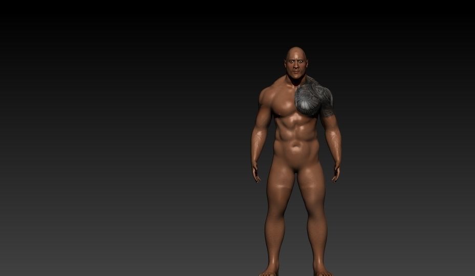 Dwayne Johnson  Game Character Low-poly 3D model_6