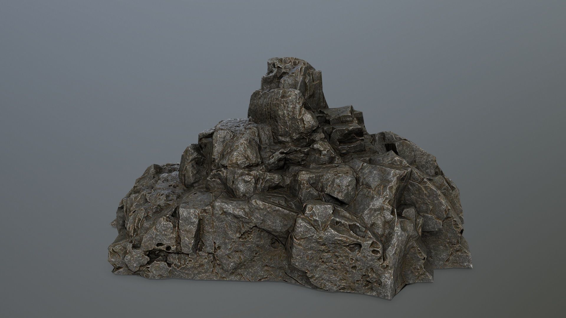 cliff rocks Low-poly 3D model_6