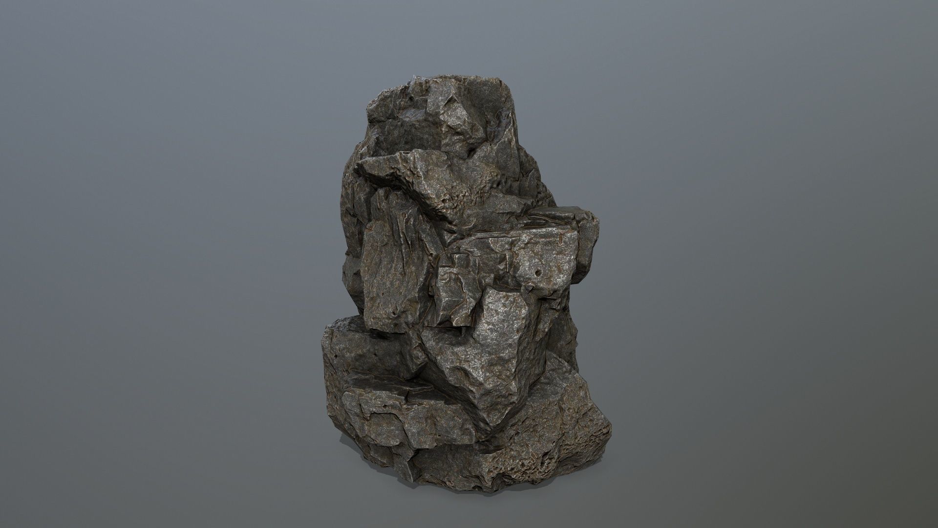 cliff rocks Low-poly 3D model_8