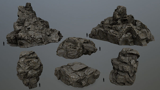 cliff rocks Low-poly 3D model