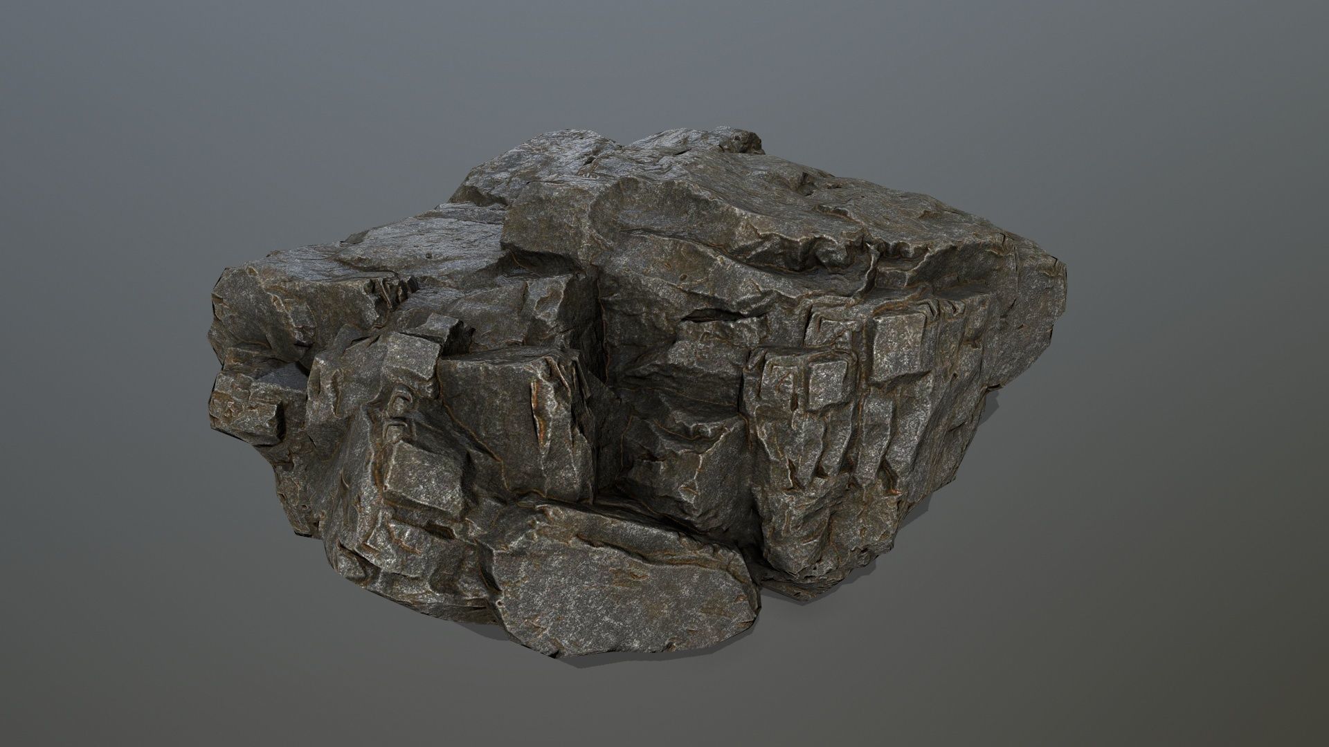 cliff rocks Low-poly 3D model_14