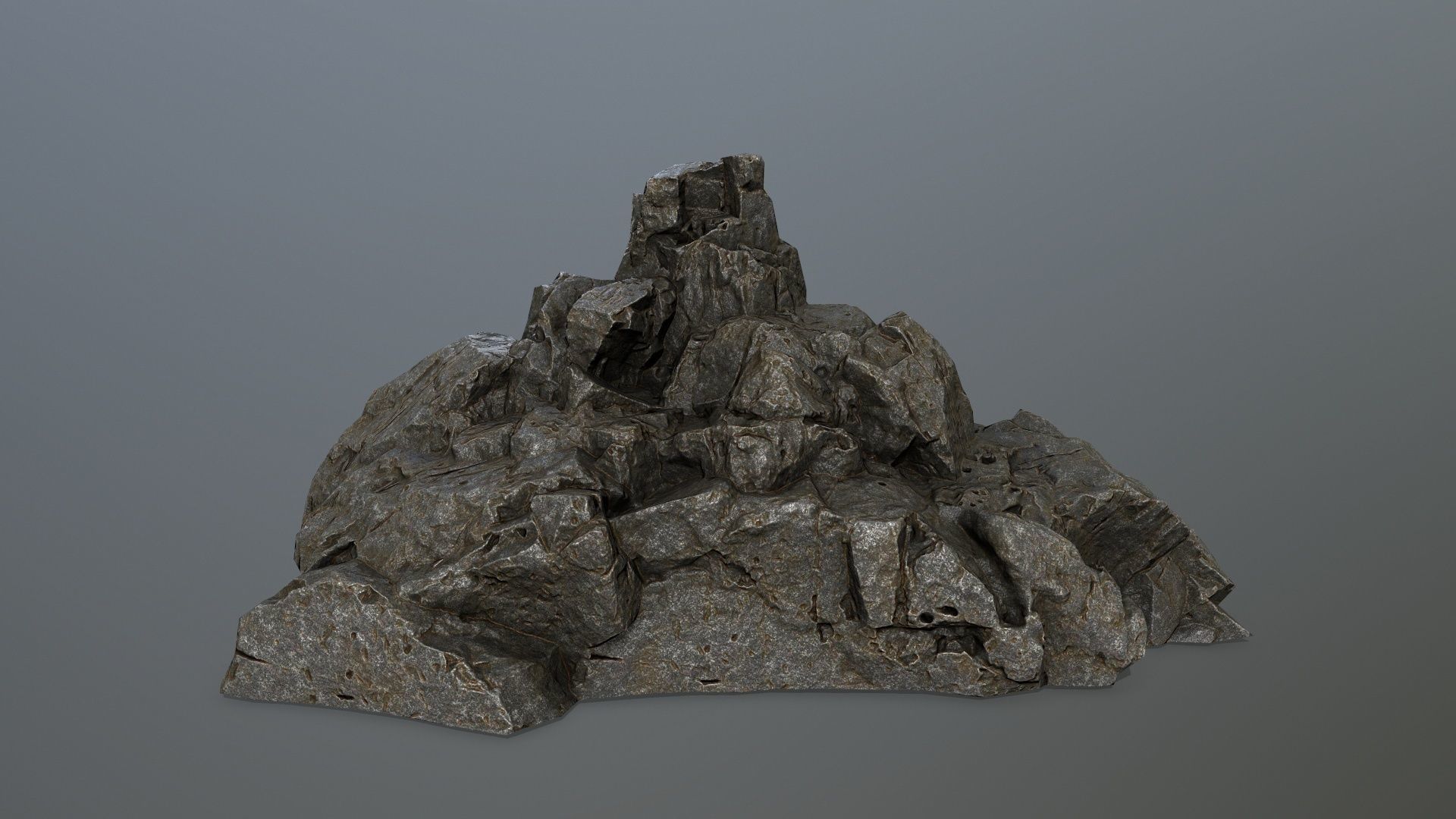 cliff rocks Low-poly 3D model_4