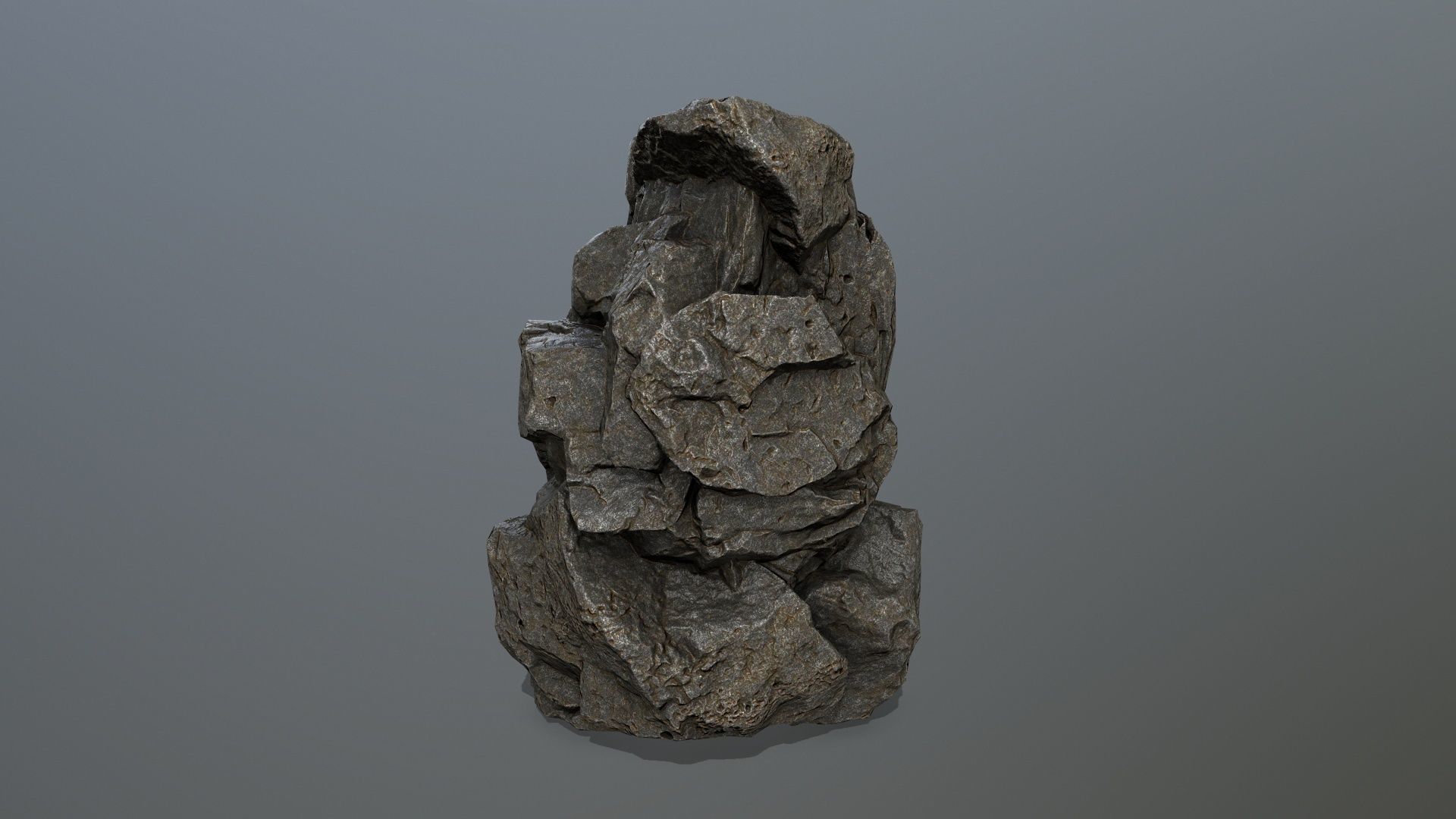 cliff rocks Low-poly 3D model_9