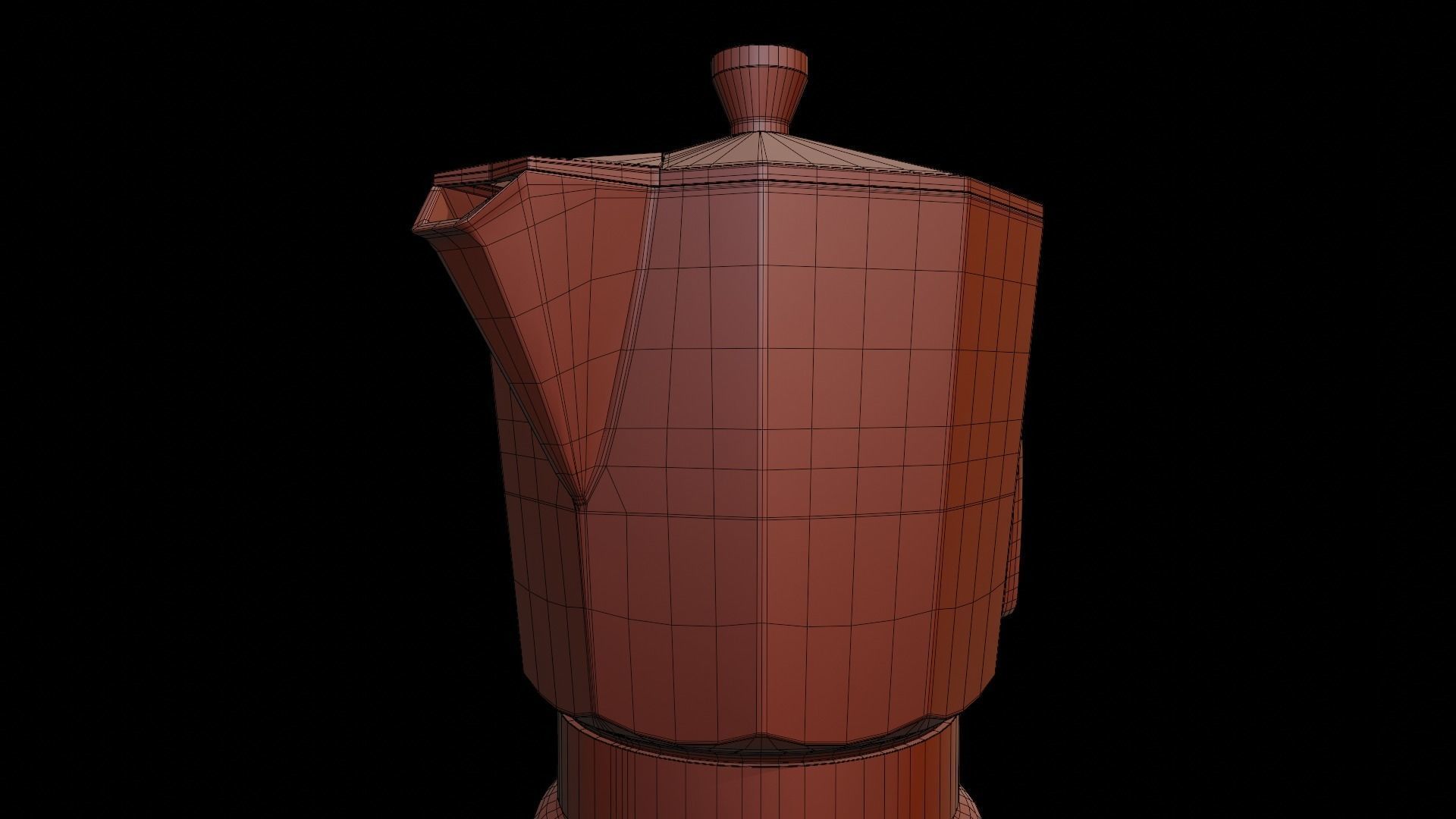 Moka Pot GROSCHE Milano Stovetop Espresso Maker Black 3D model_15