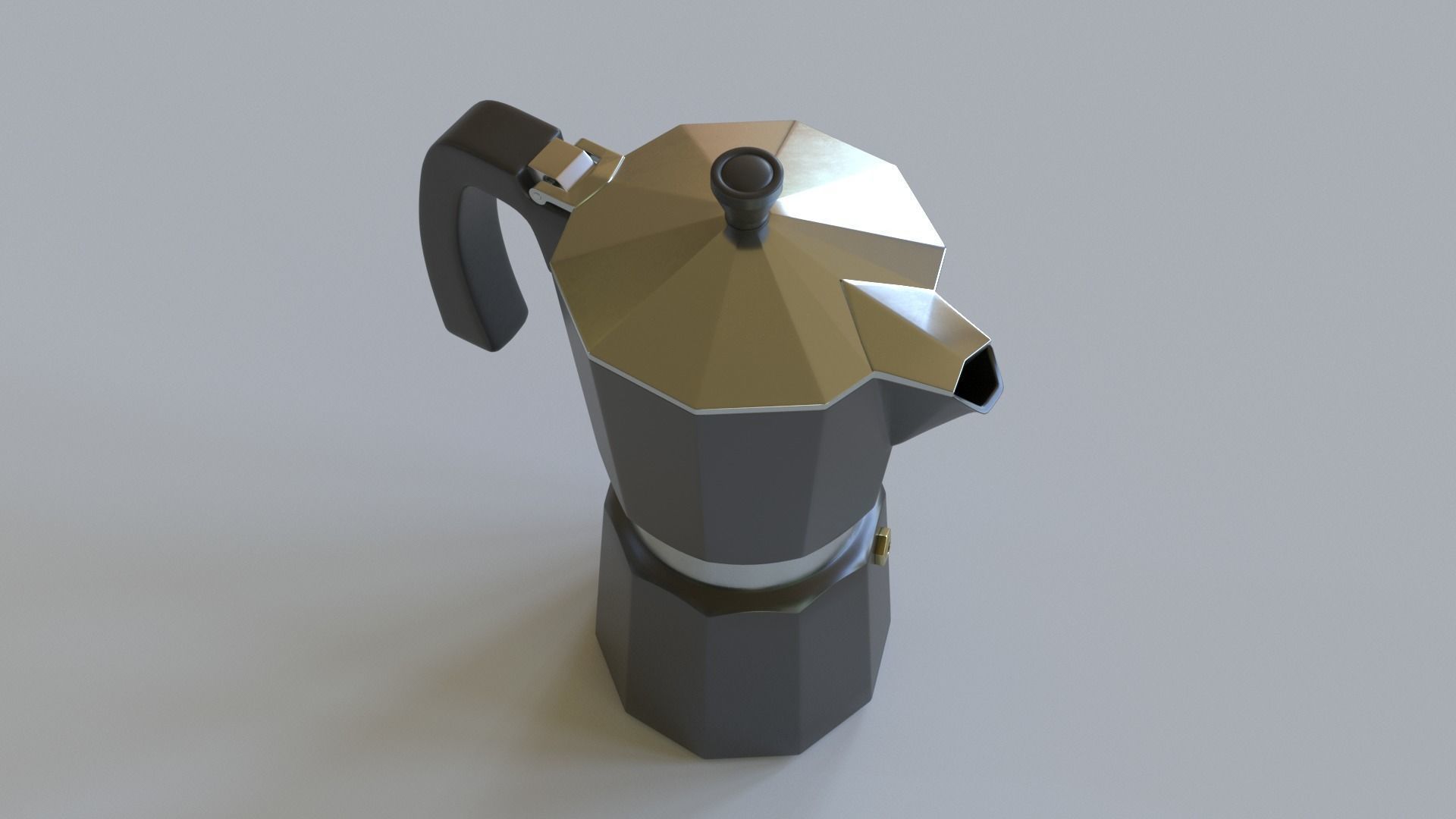 Moka Pot GROSCHE Milano Stovetop Espresso Maker Black 3D model_5