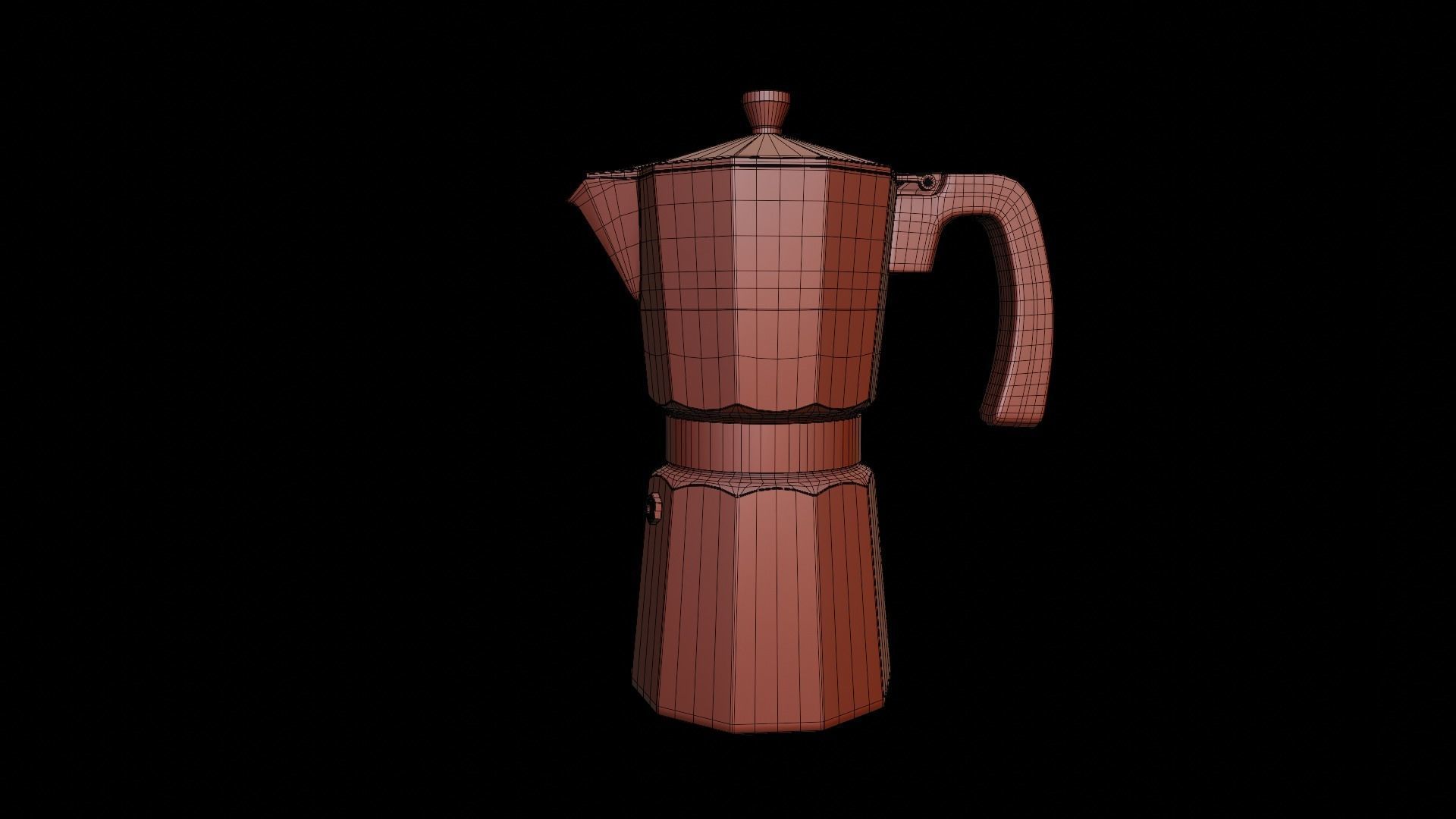Moka Pot GROSCHE Milano Stovetop Espresso Maker Black 3D model_10