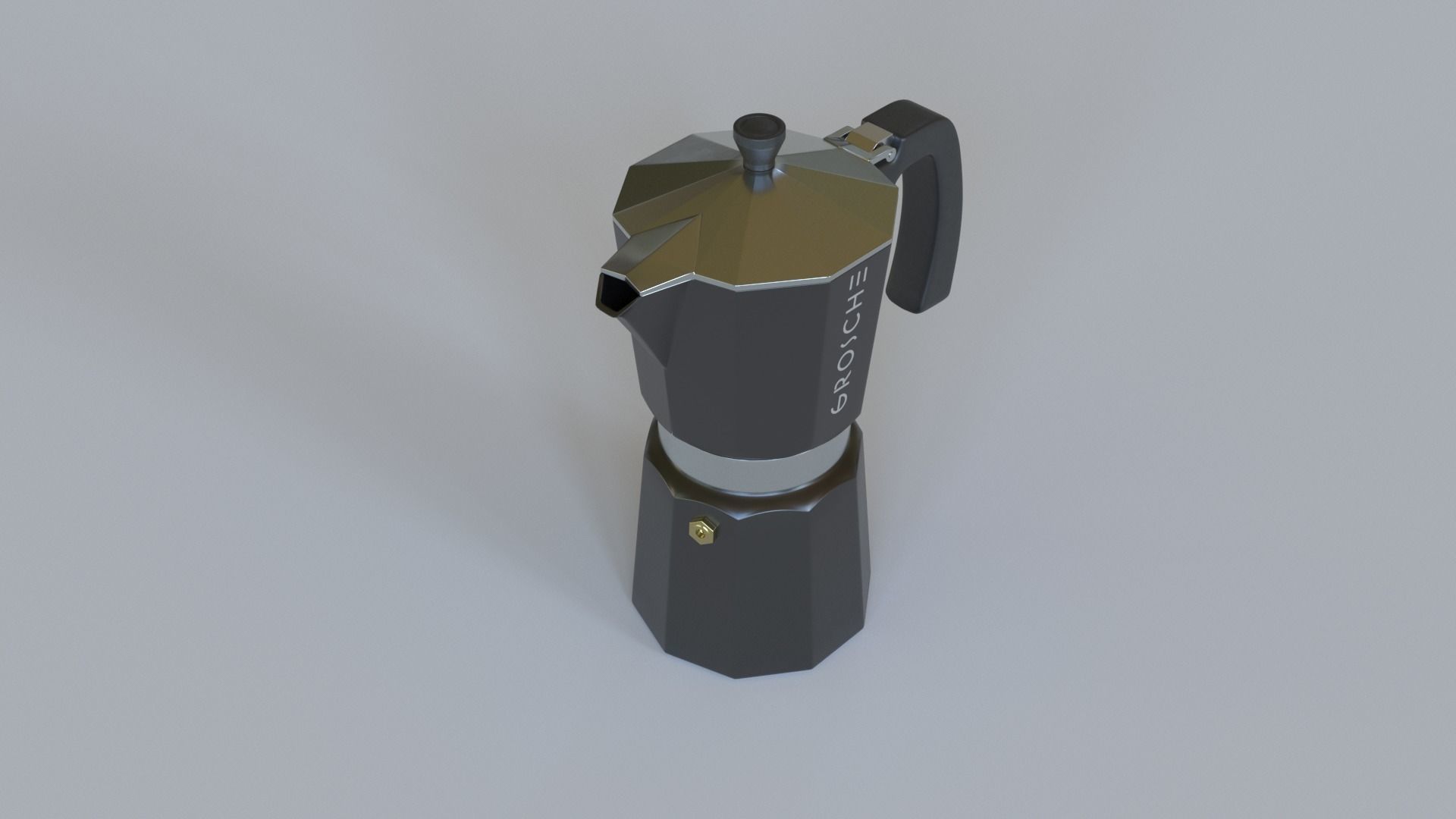 Moka Pot GROSCHE Milano Stovetop Espresso Maker Black 3D model_6