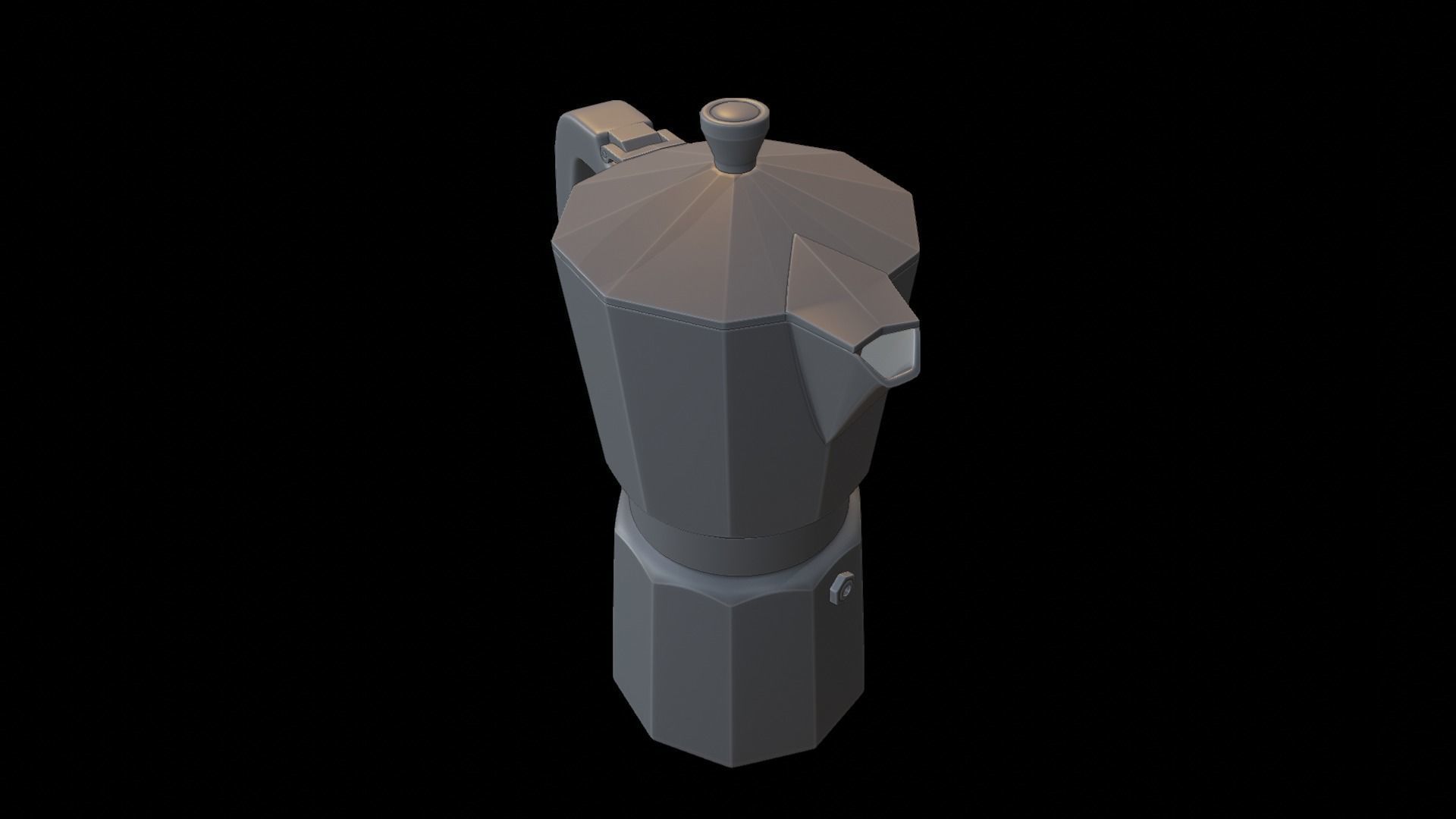 Moka Pot GROSCHE Milano Stovetop Espresso Maker Black 3D model_18