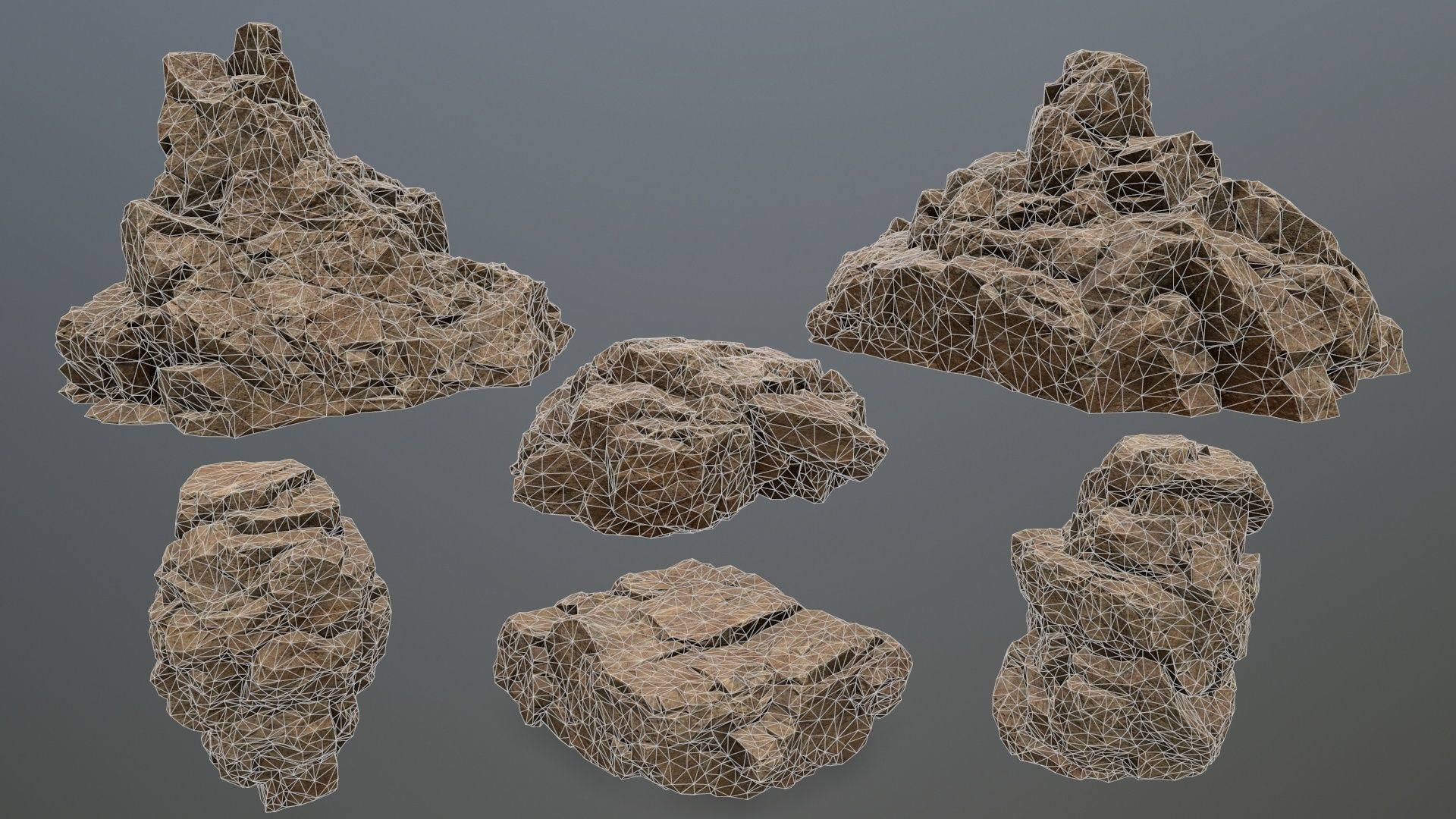 desert rocks Low-poly 3D model_22