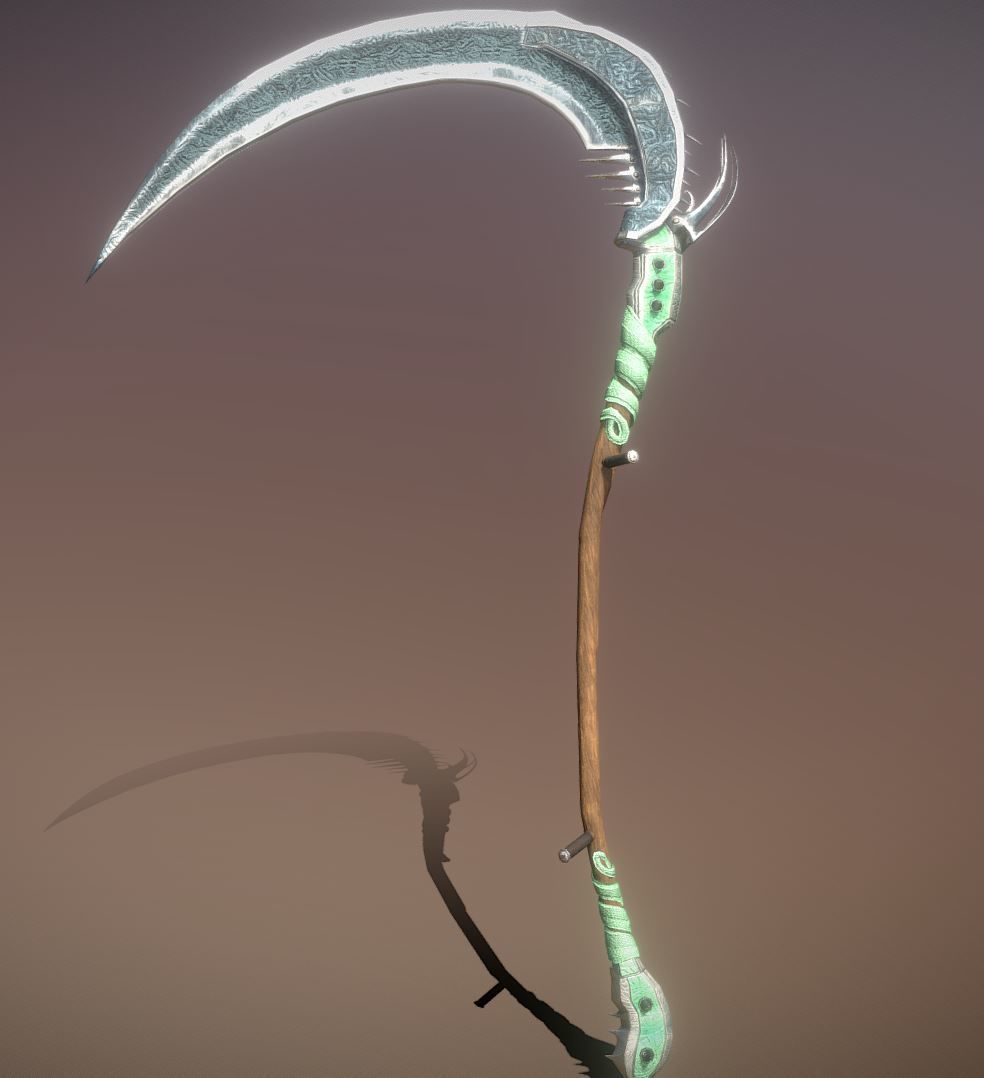 Superfuntimes Fantasy Jade Python Scythe Low-poly 3D model_1