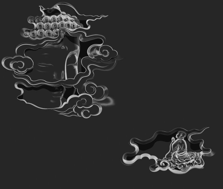 Buddha Head CNC carving statue  3D print model_4