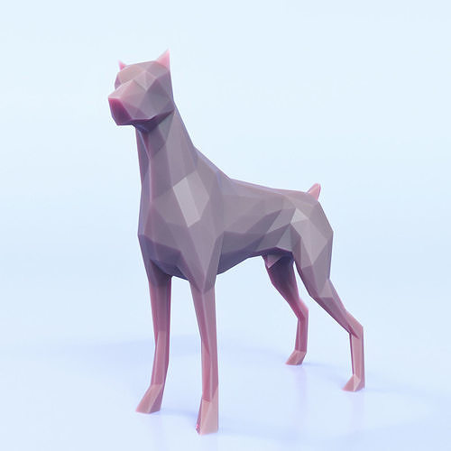 Dog Pose Low Poly Low-poly 3D model