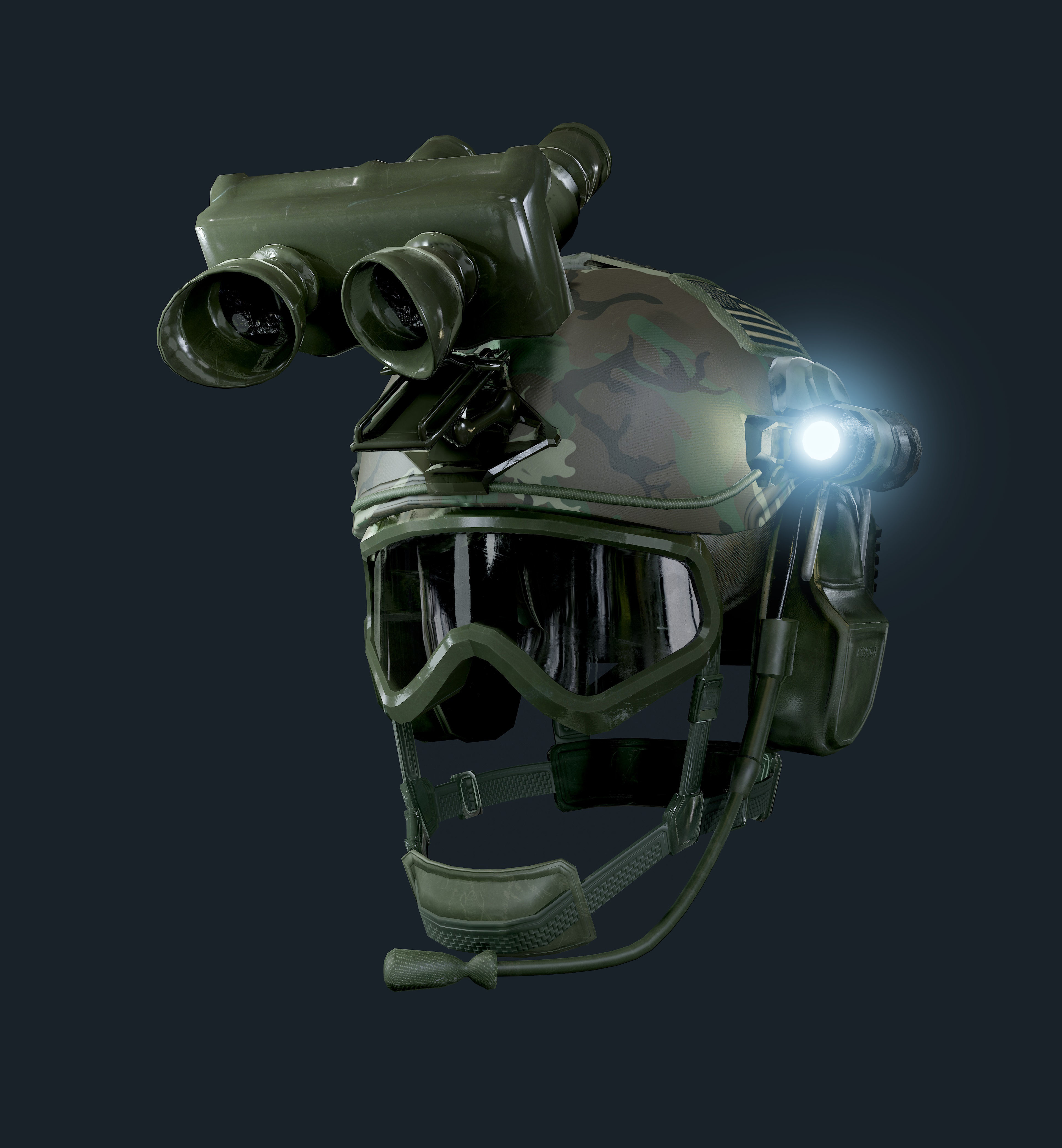 Military Helmet Game Ready Low-poly 3D model_1