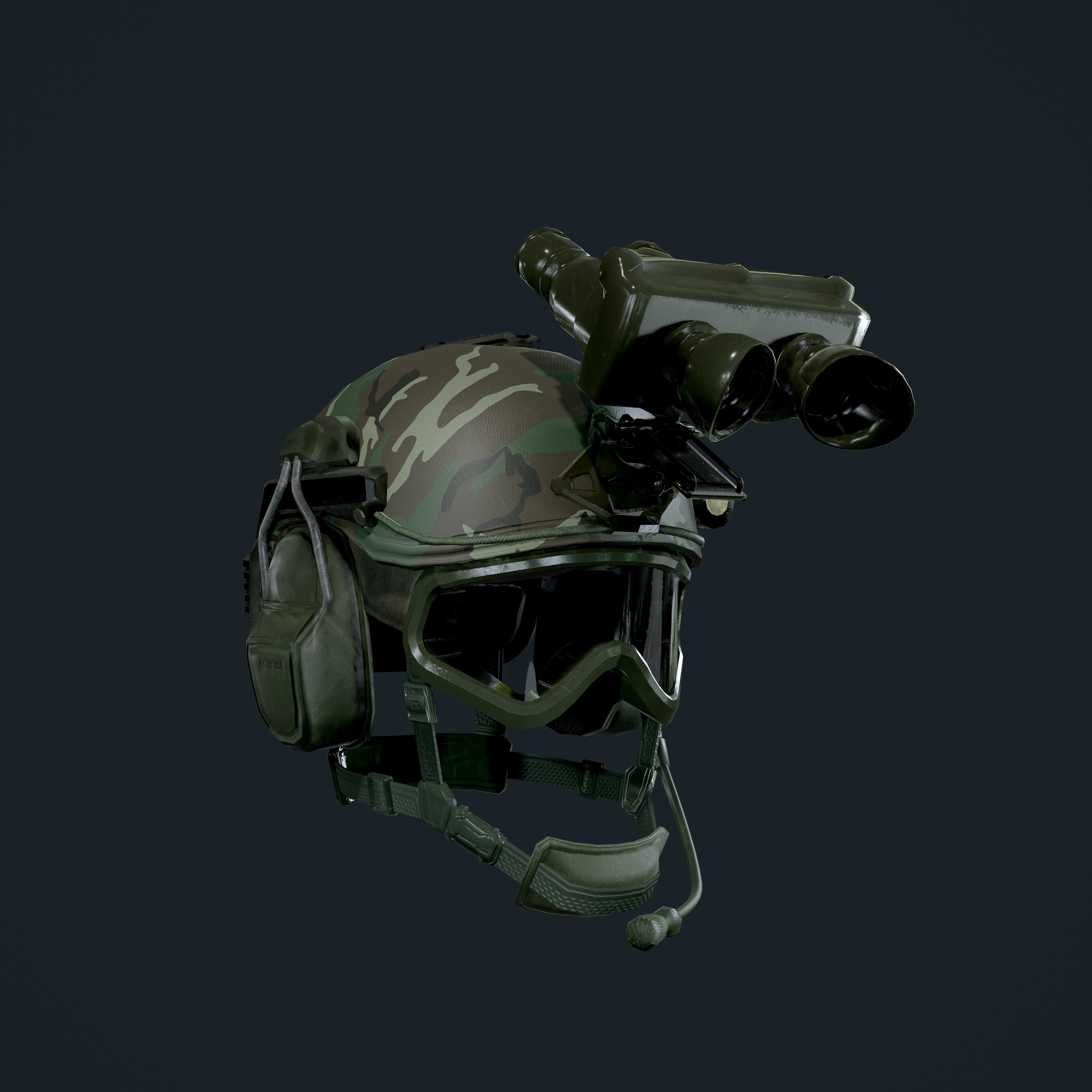 Military Helmet Game Ready Low-poly 3D model_5