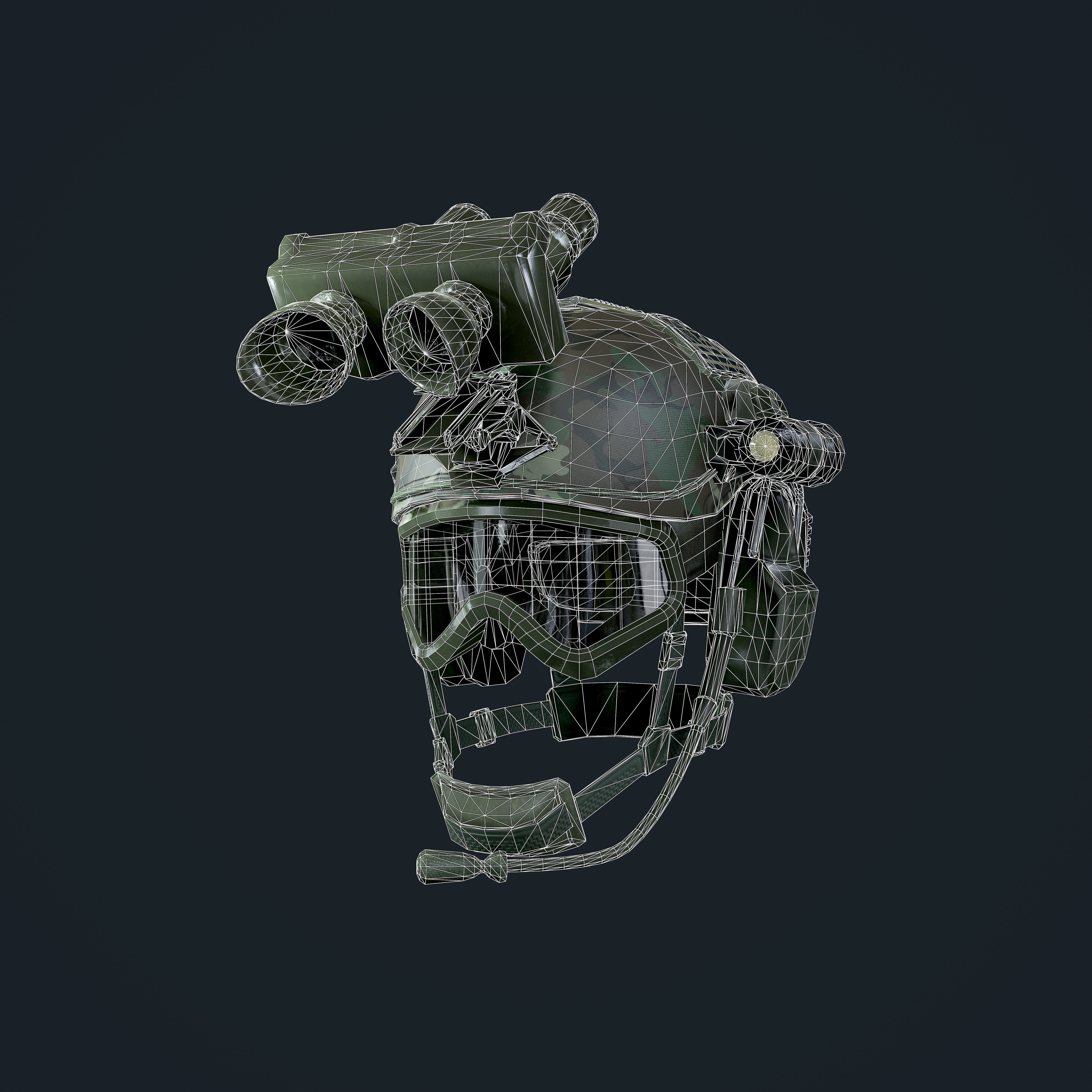 Military Helmet Game Ready Low-poly 3D model_6
