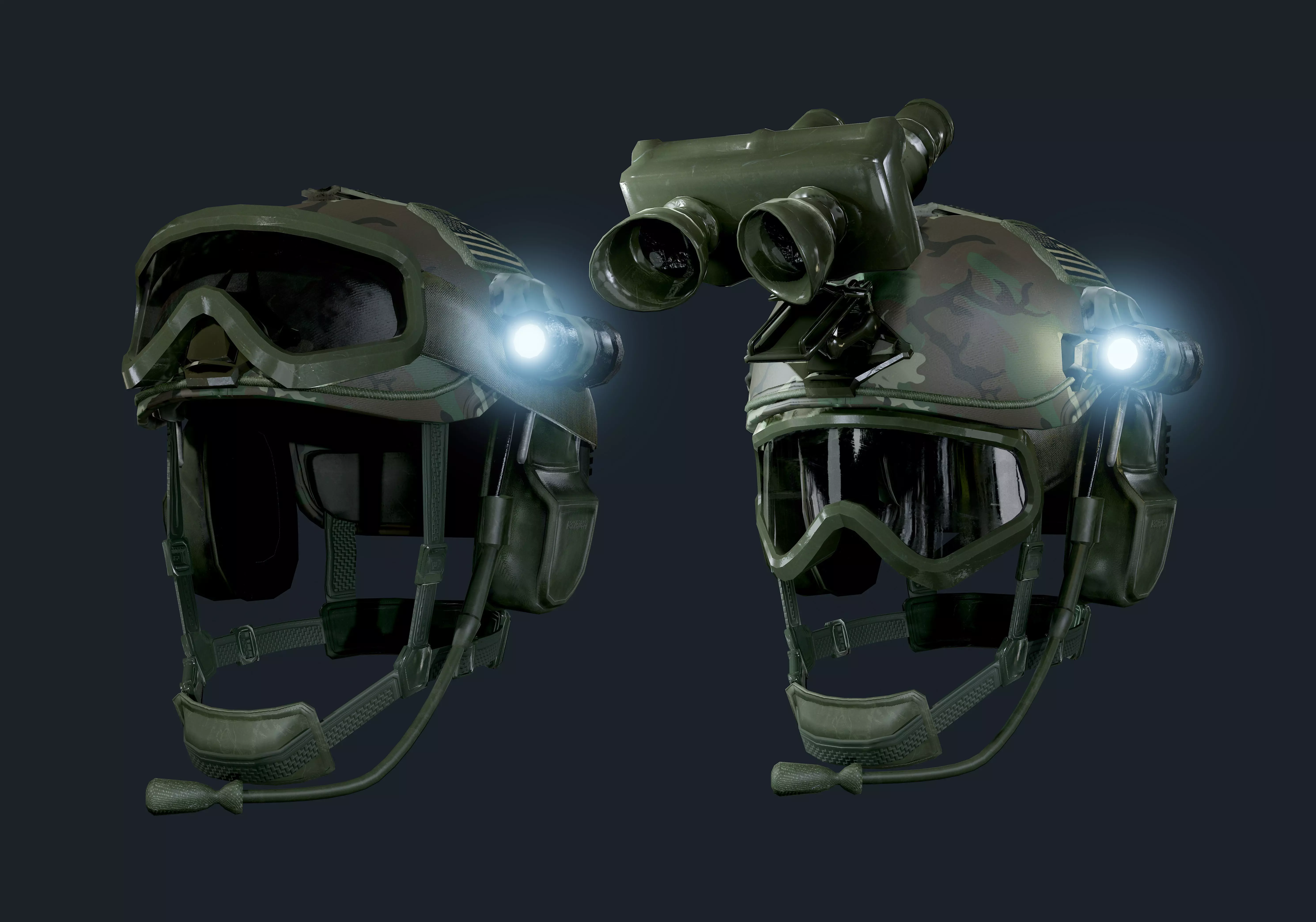 Military Helmet Game Ready Low-poly 3D model_0