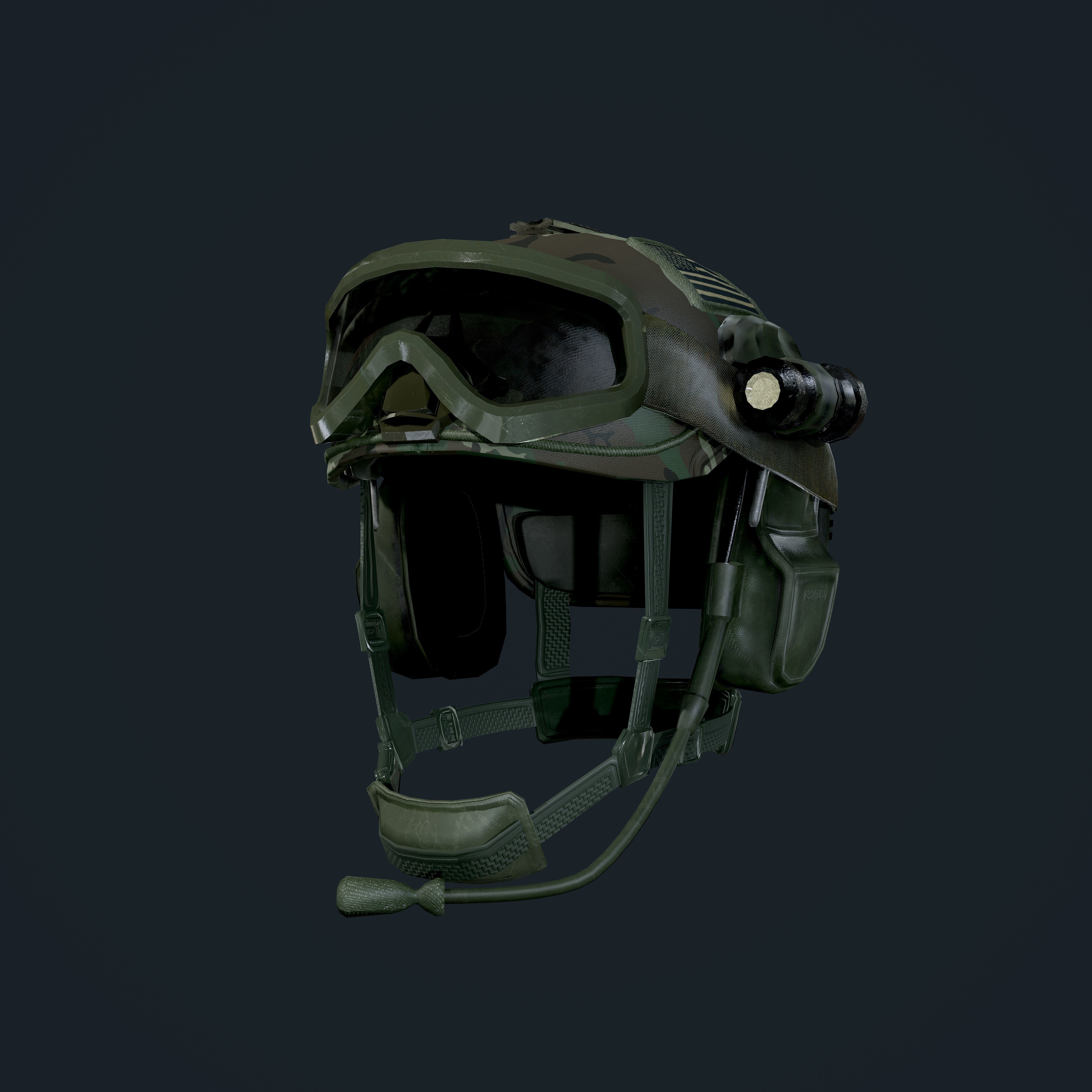 Military Helmet Game Ready Low-poly 3D model_2