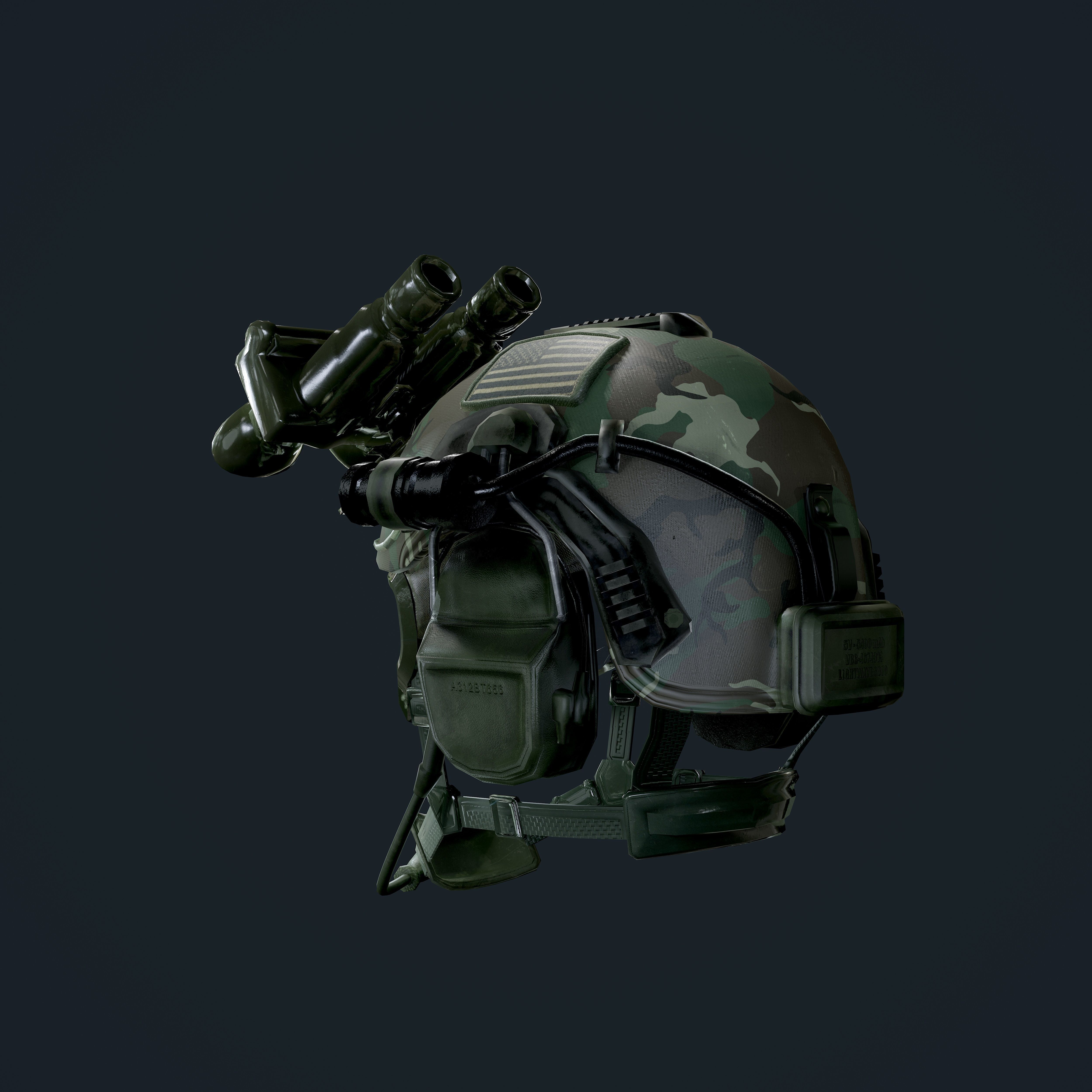 Military Helmet Game Ready Low-poly 3D model_4