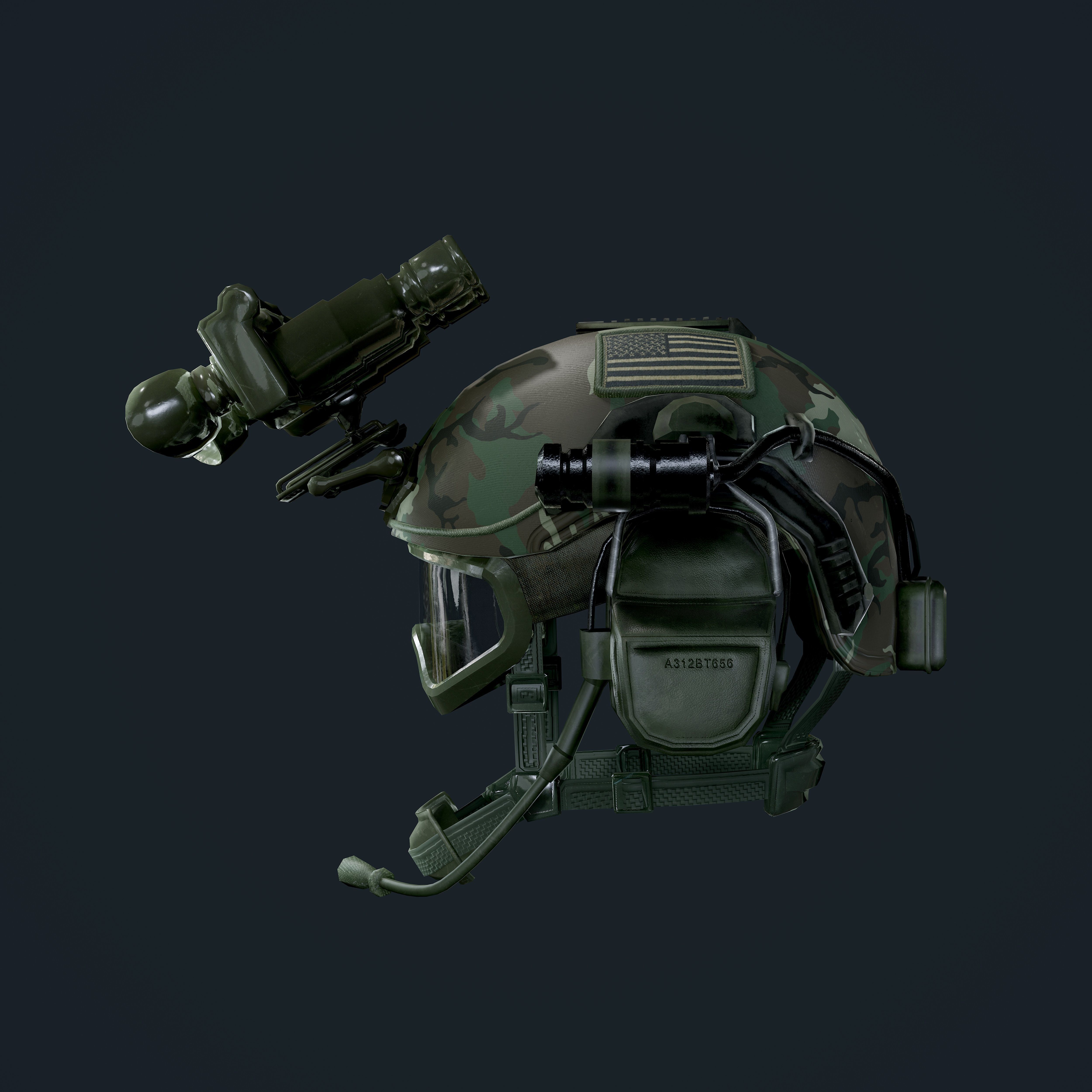 Military Helmet Game Ready Low-poly 3D model_3