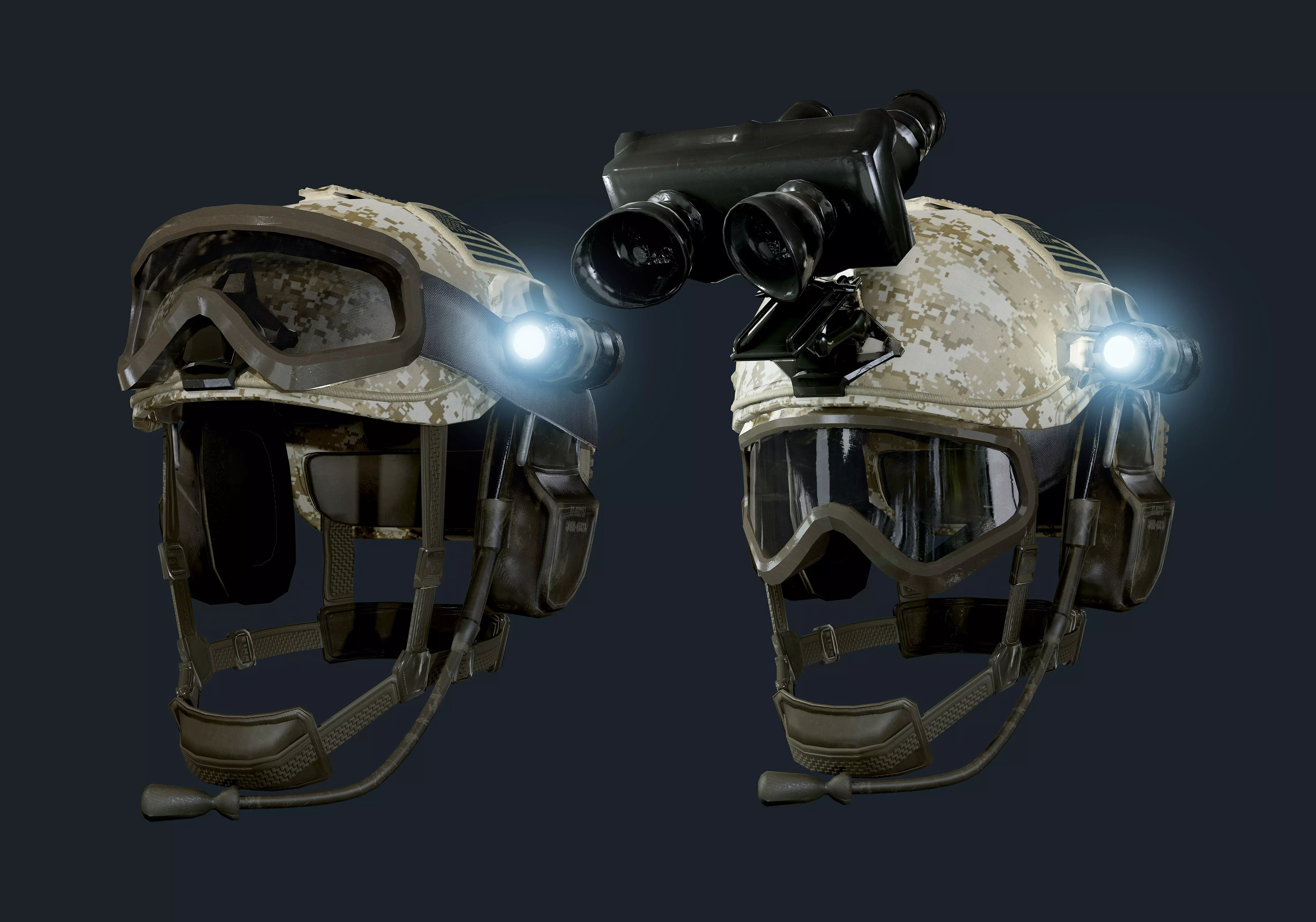 Military Helmet 02 Game Ready Low-poly 3D model_0