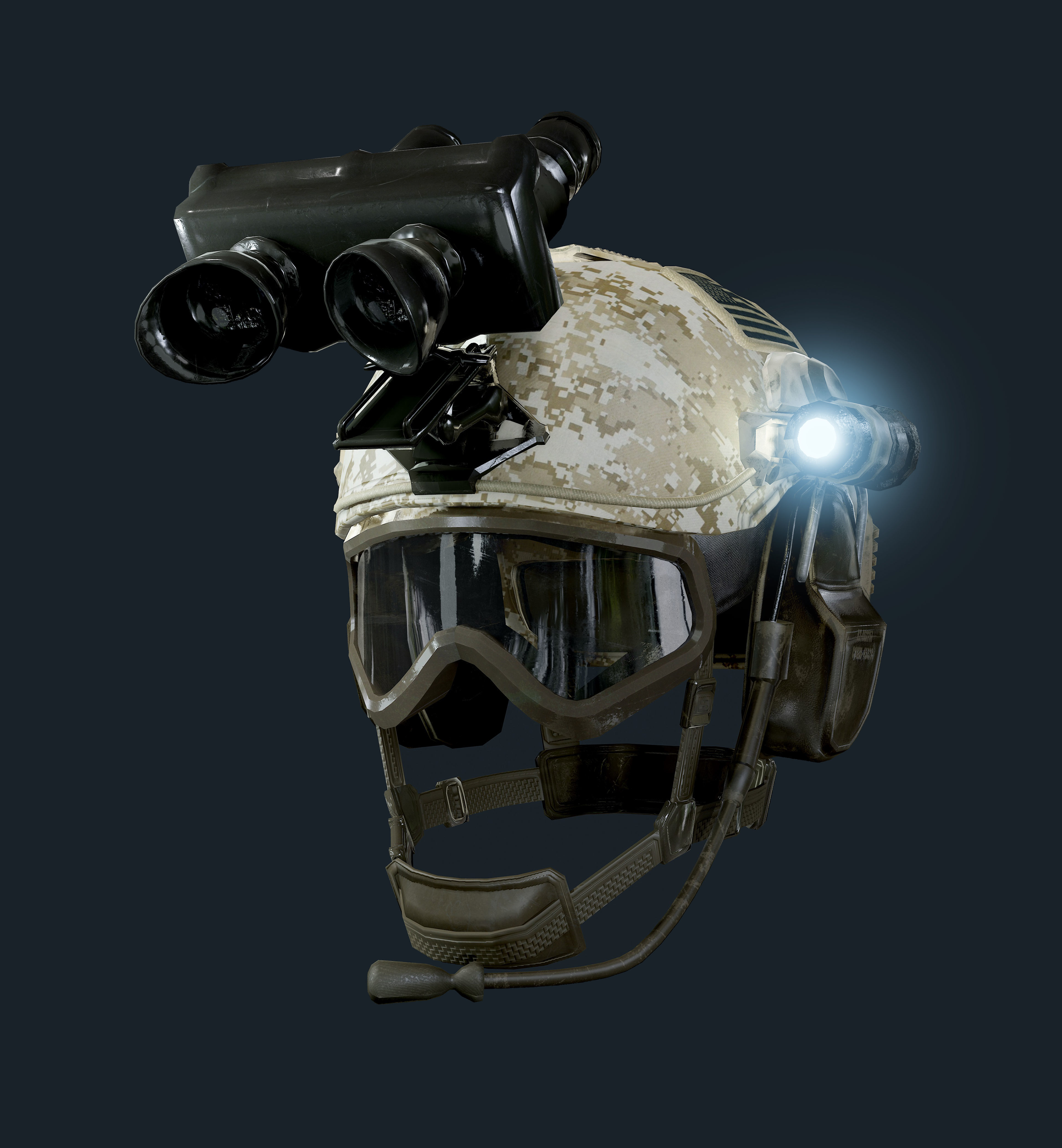 Military Helmet 02 Game Ready Low-poly 3D model_1