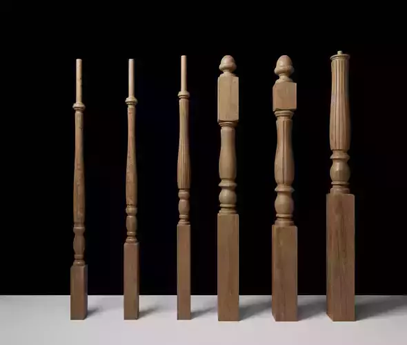 railing wooden stair rods and balusters