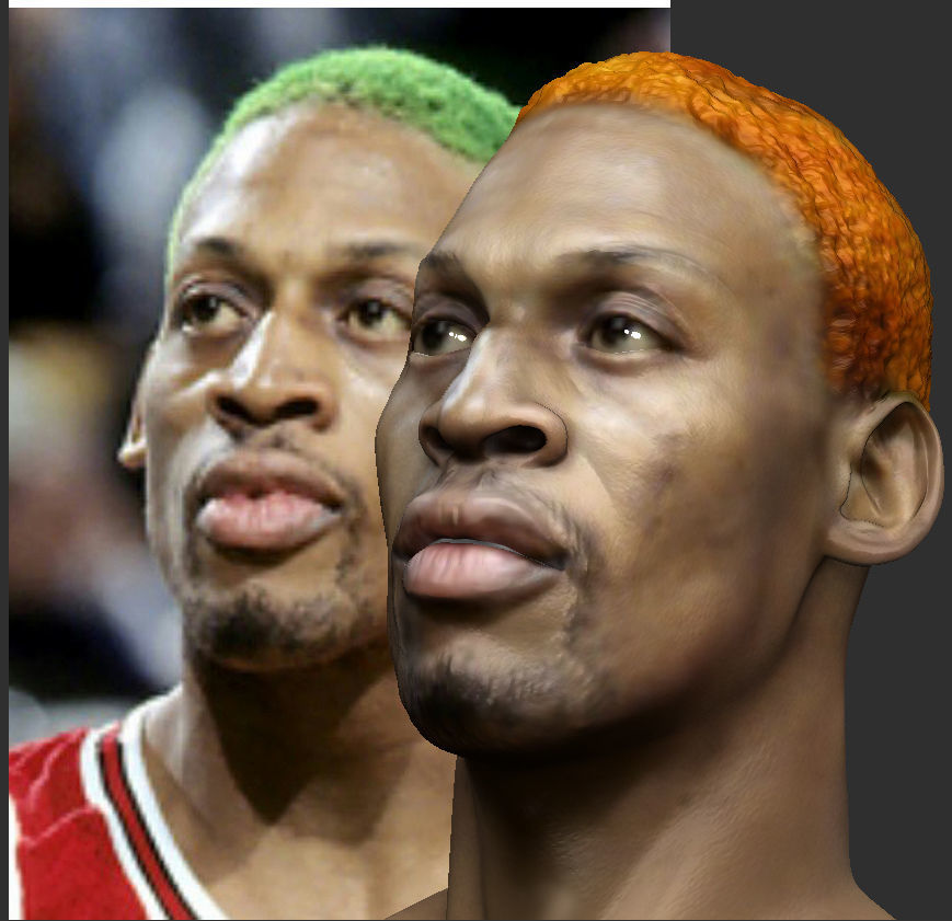 Dennis Rodman bust 3D print model_0