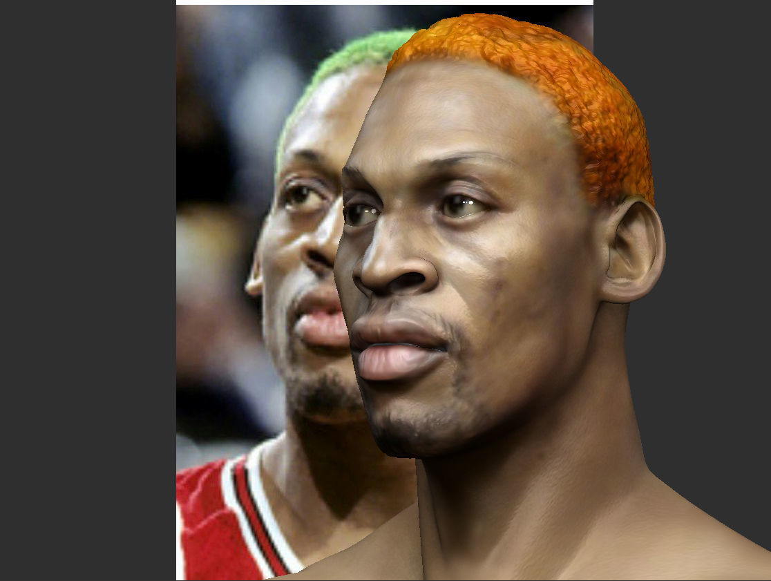 Dennis Rodman bust 3D print model_7