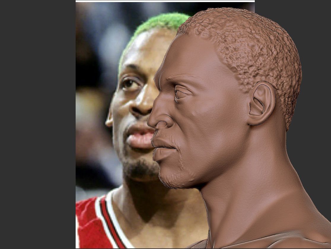 Dennis Rodman bust 3D print model_12