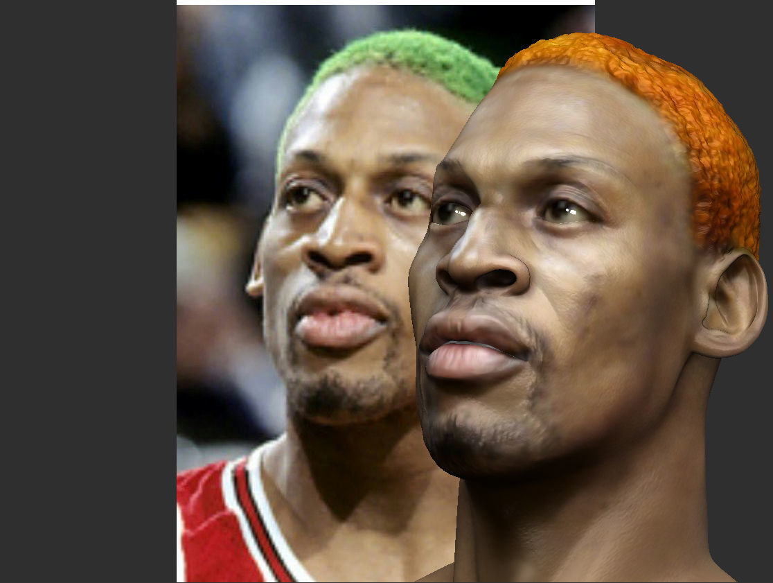 Dennis Rodman bust 3D print model_2
