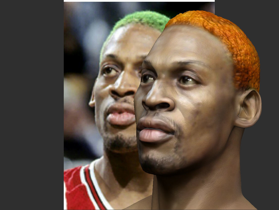 Dennis Rodman bust 3D print model_10