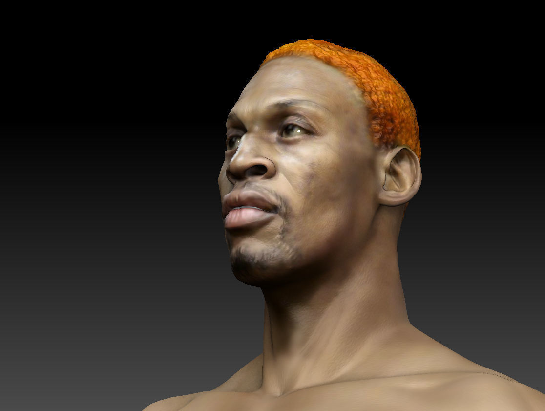 Dennis Rodman bust 3D print model_4