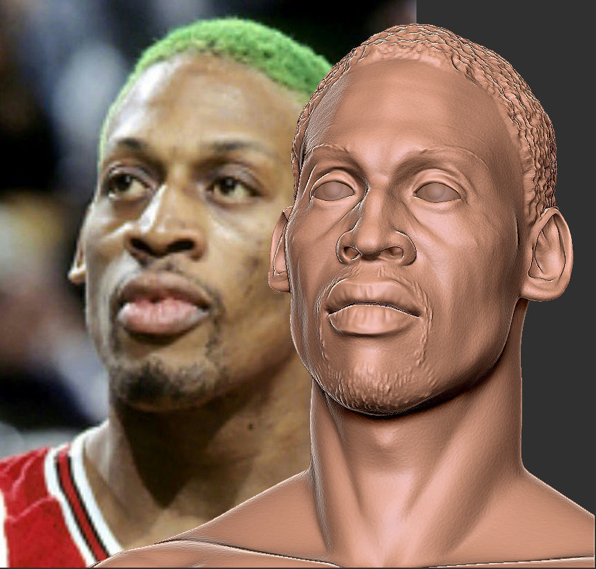 Dennis Rodman bust 3D print model_27