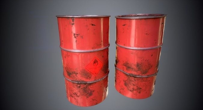 Oil Barrels Low-poly 3D model