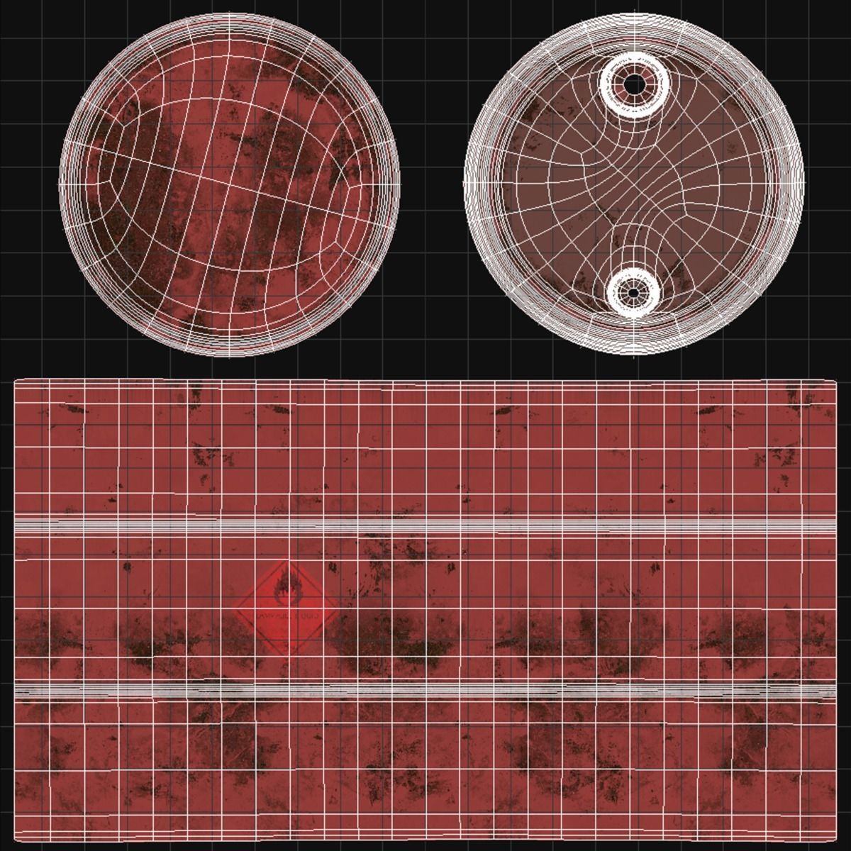 Oil Barrels Low-poly 3D model_8