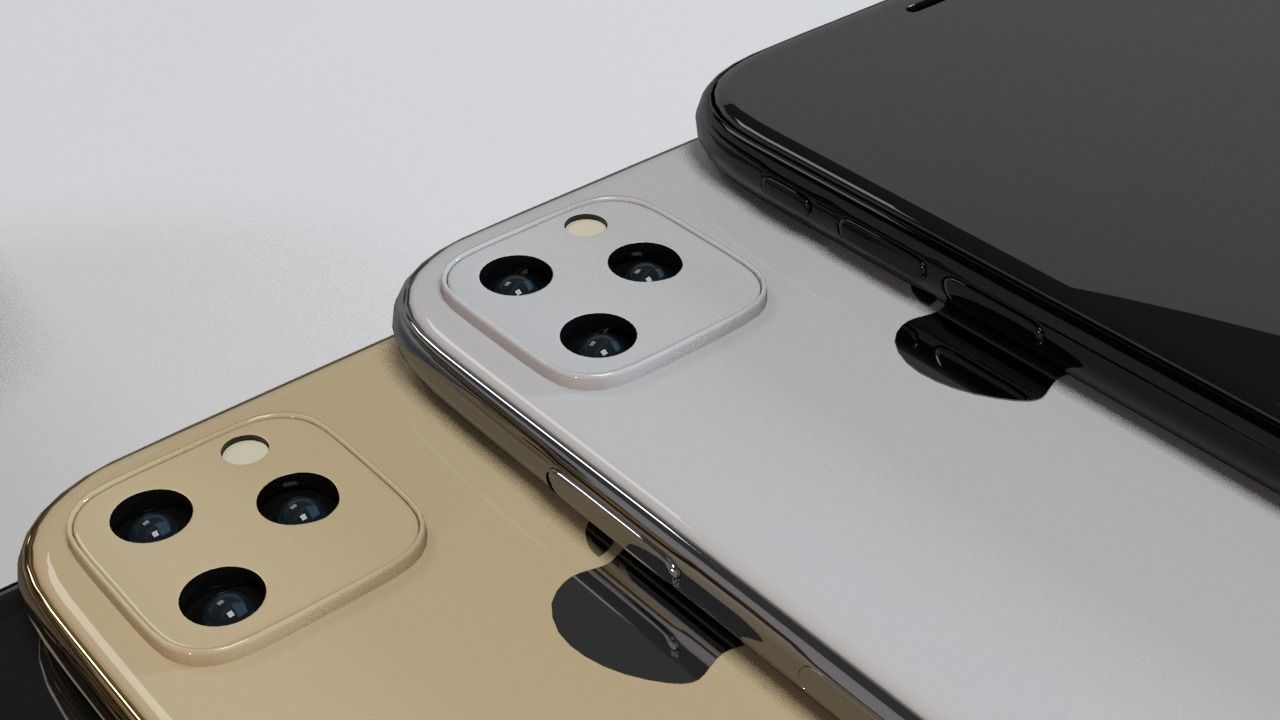 iPhone 11 iPhone 11 Pro iPhone 11 Pro Max In All Colors Bundle Low-poly 3D model_5