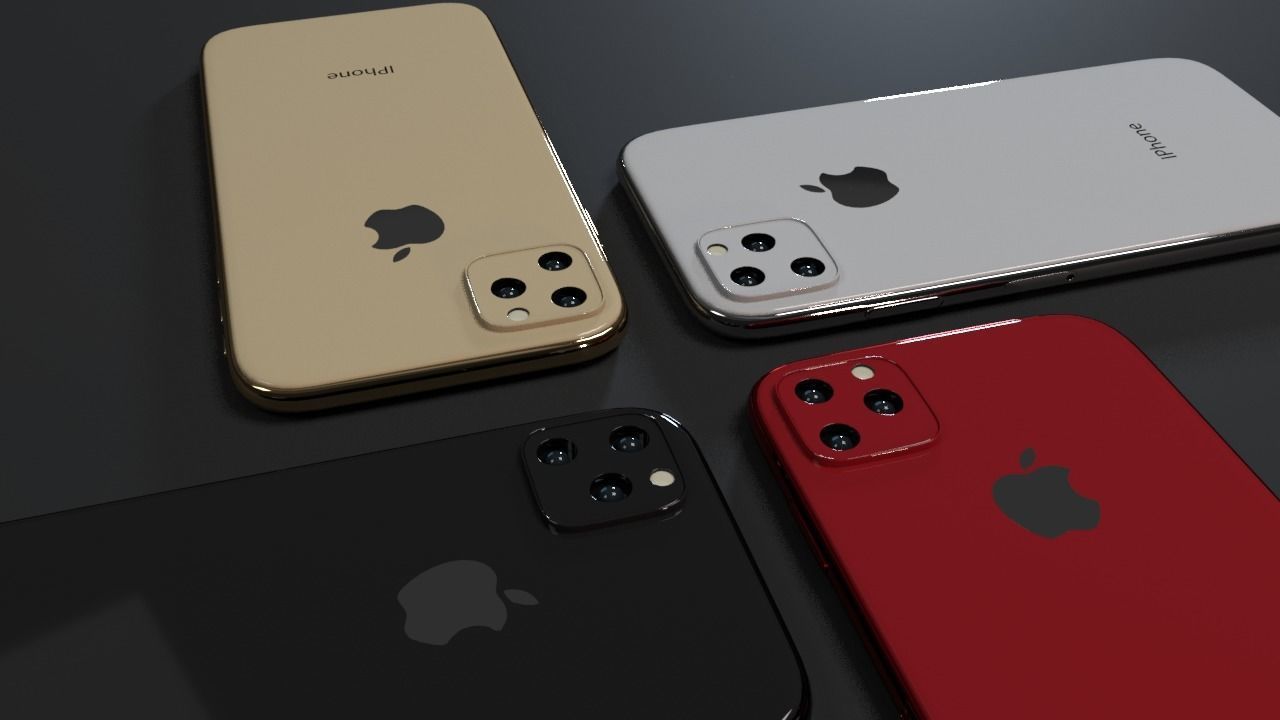 iPhone 11 iPhone 11 Pro iPhone 11 Pro Max In All Colors Bundle Low-poly 3D model_10