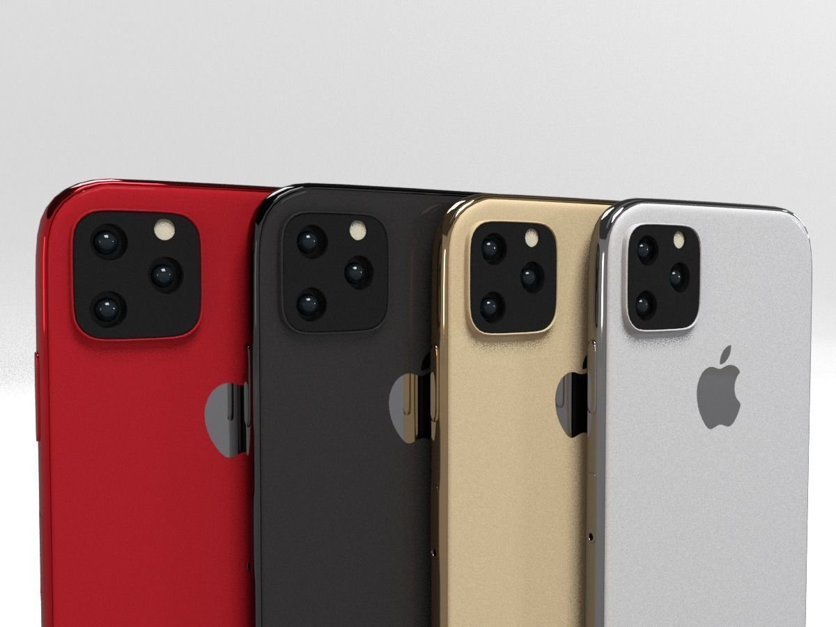 iPhone 11 iPhone 11 Pro iPhone 11 Pro Max In All Colors Bundle Low-poly 3D model_11
