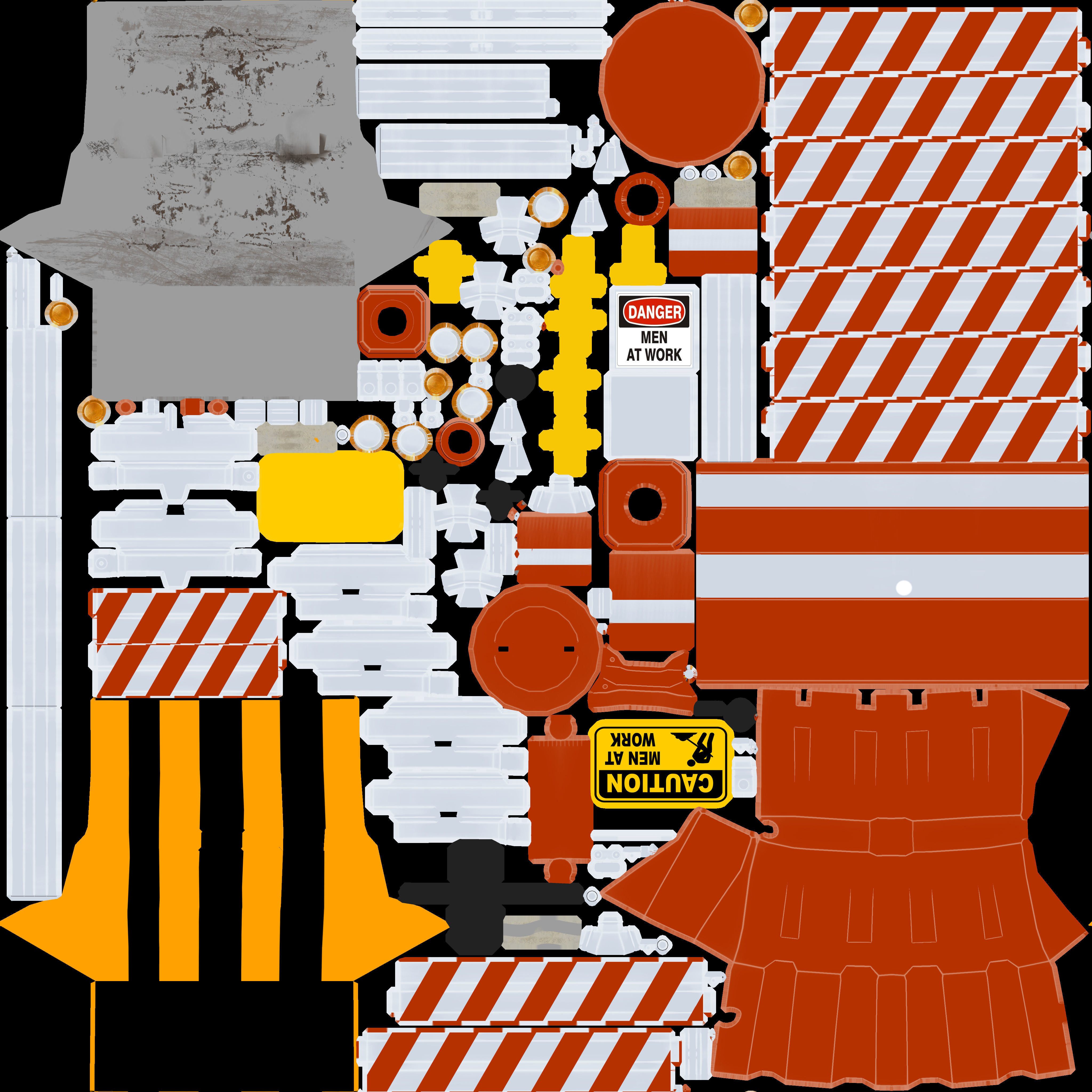 Street Props BARRICADES 3D model_10