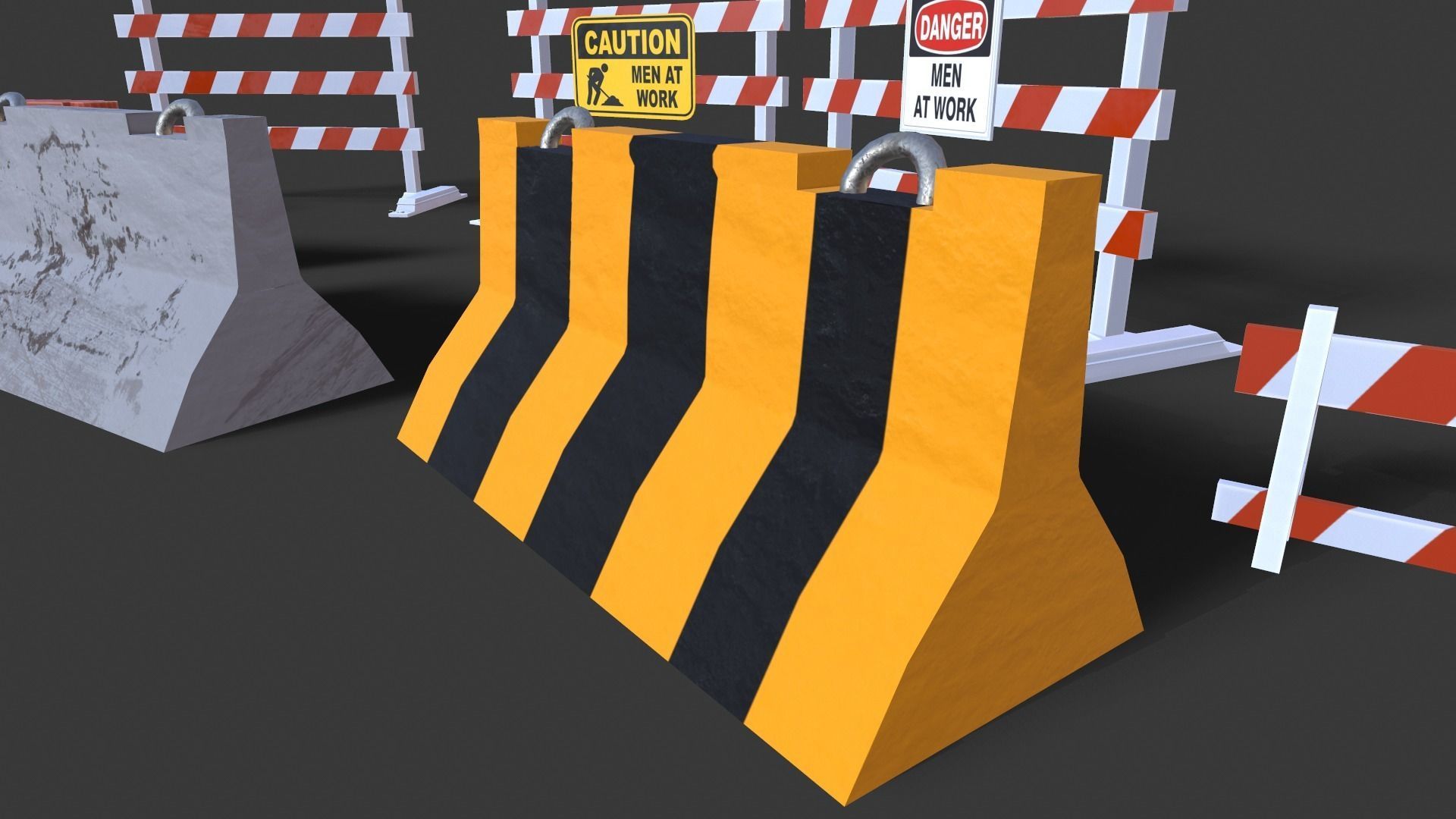 Street Props BARRICADES 3D model_2