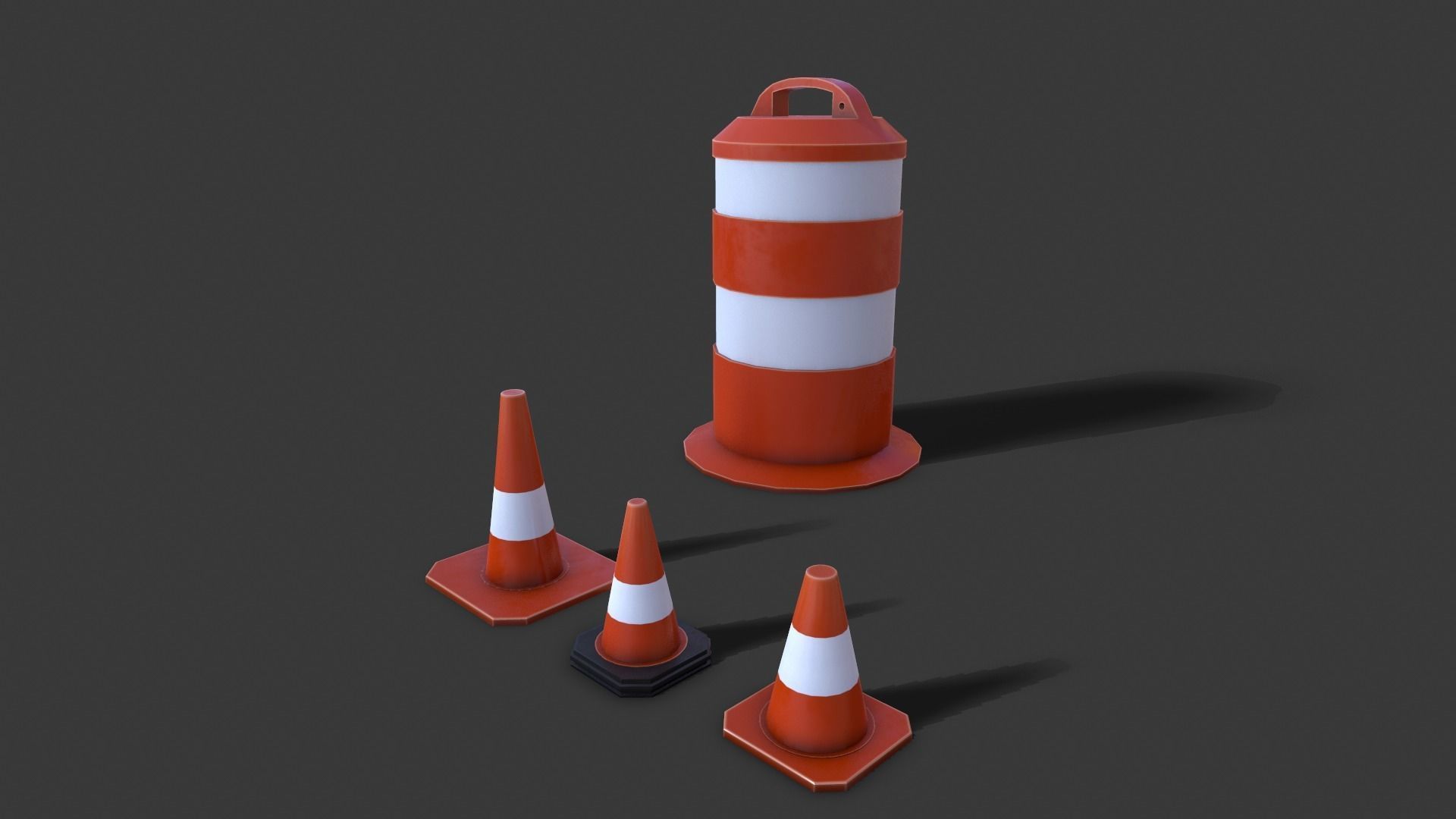 Street Props BARRICADES 3D model_8
