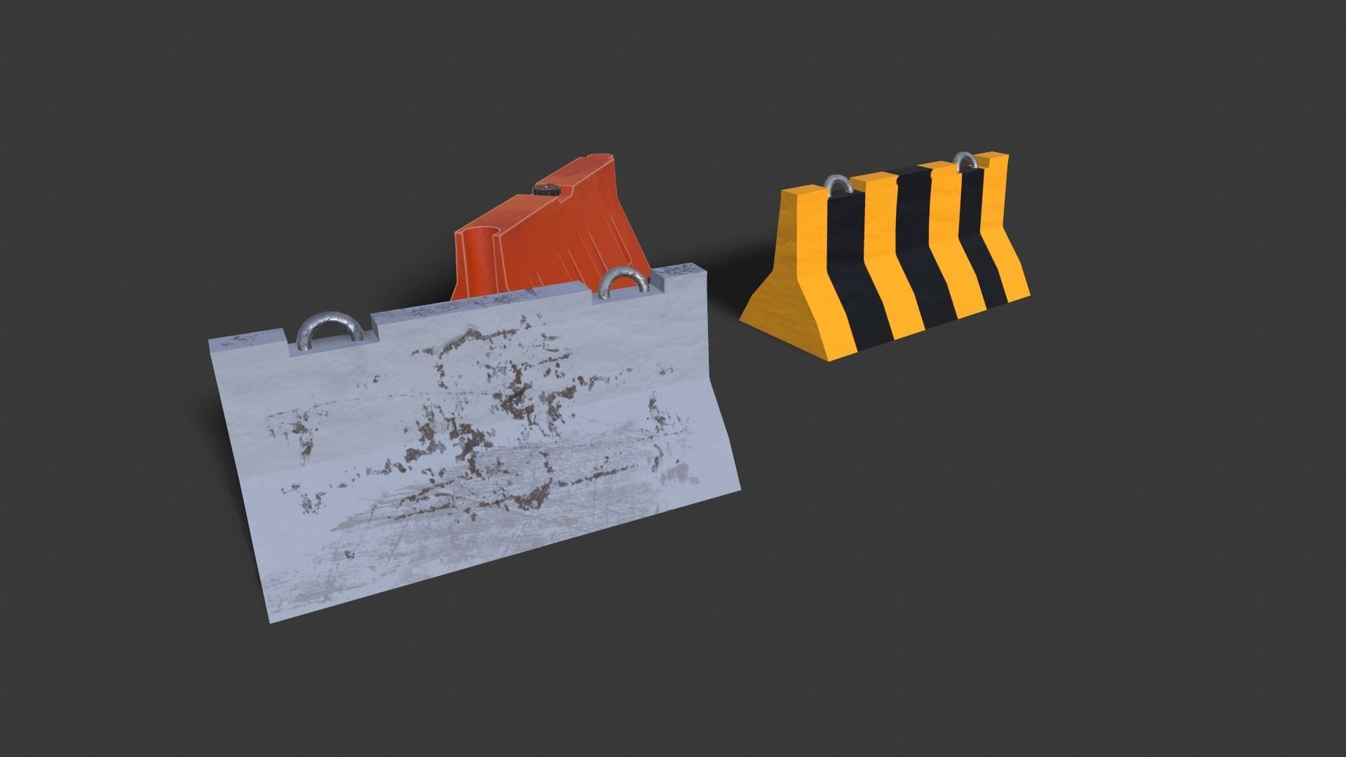 Street Props BARRICADES 3D model_4